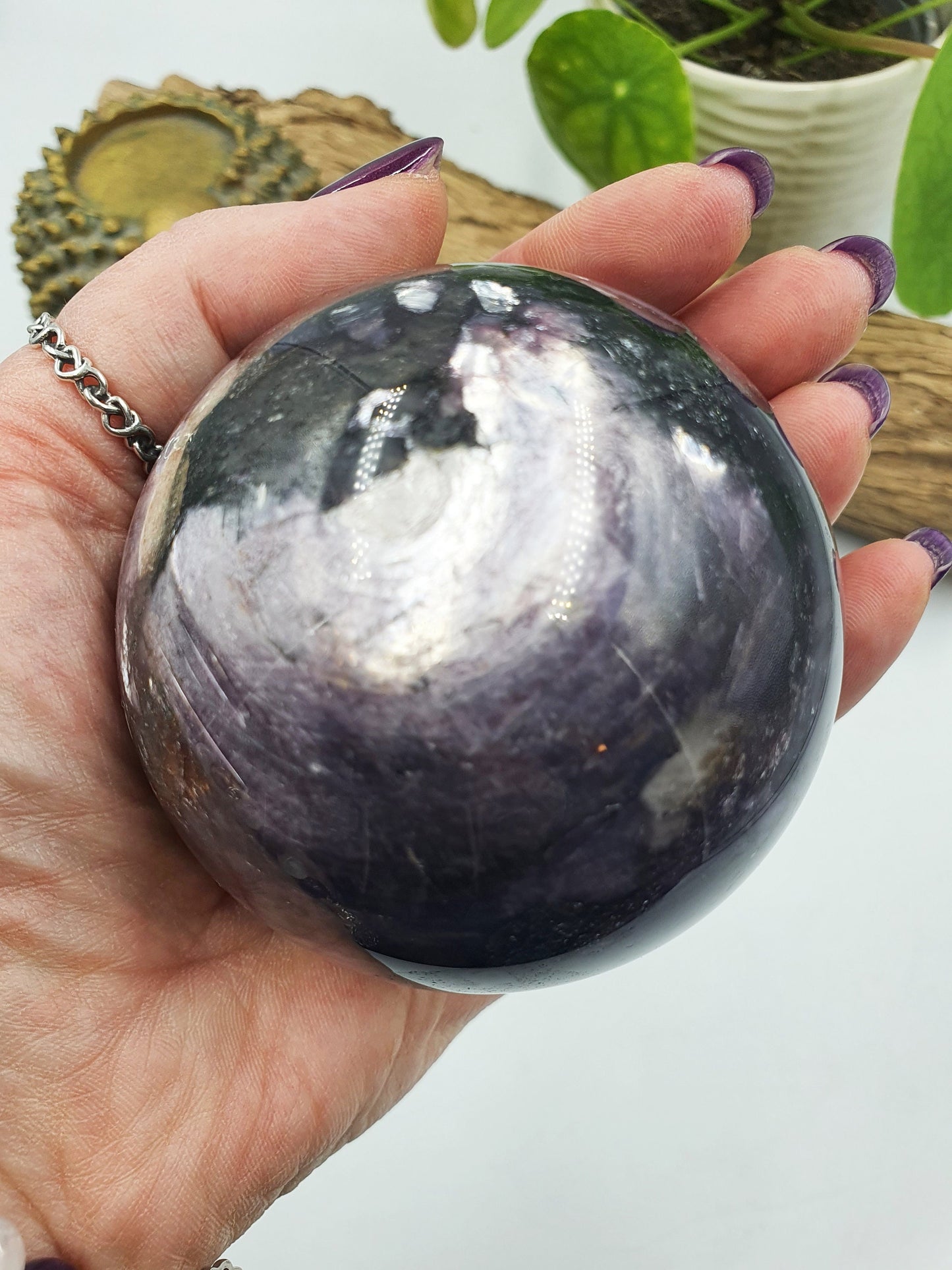 A Grade Gem Lepidolite Sphere