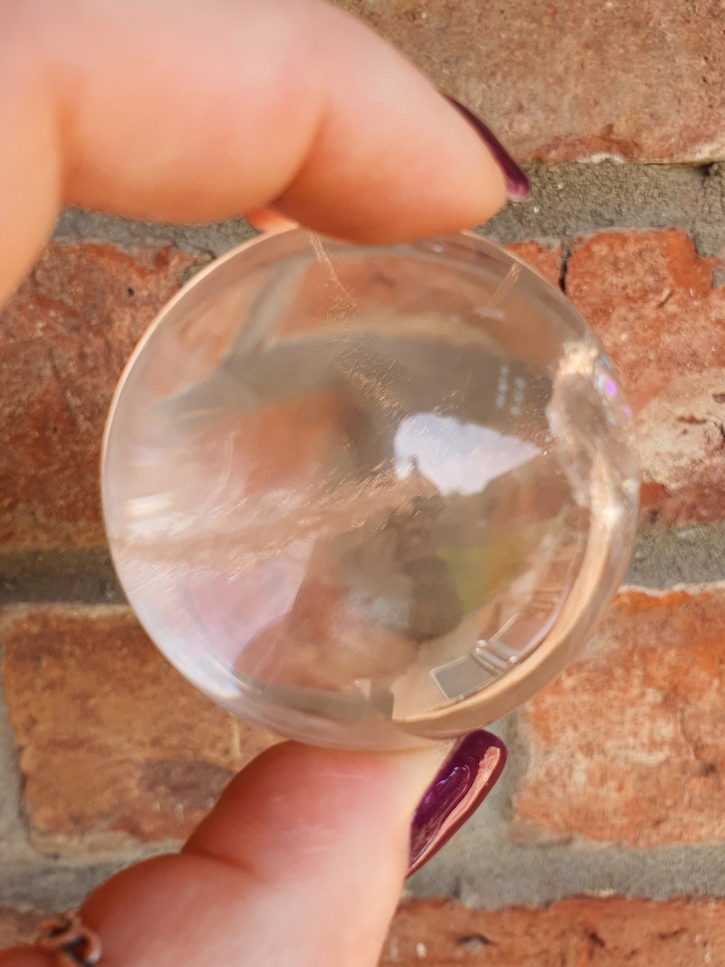 A Grade Clear Quartz Crystal Sphere - High Quality Transparent Quartz Sphere with Rainbows - Spherical Natural Quartz- 49mm