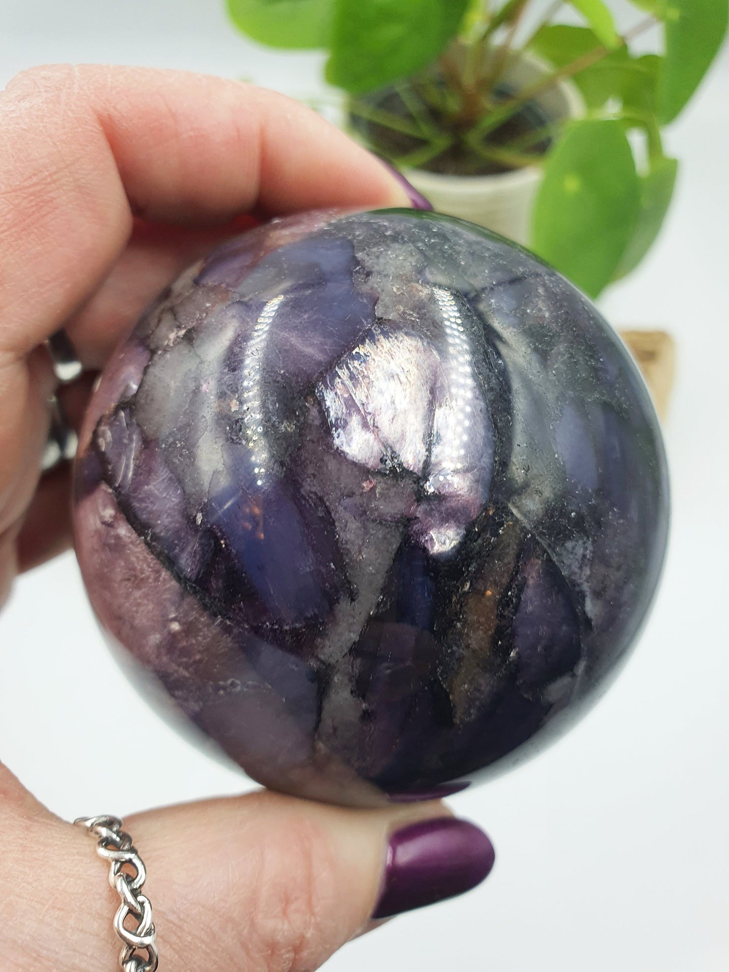 A Grade Gem Lepidolite Sphere