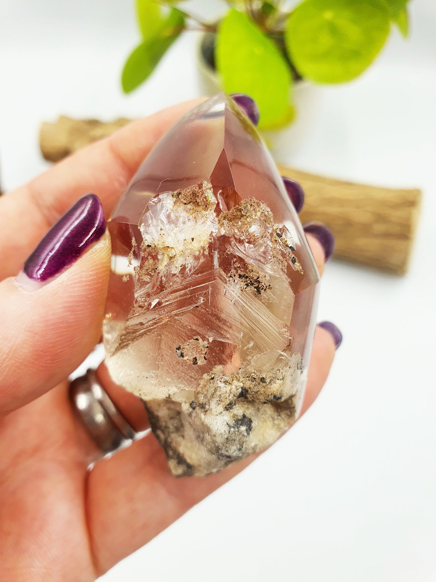 White Garden Quartz Freeform /Lodolite Quartz Freeform