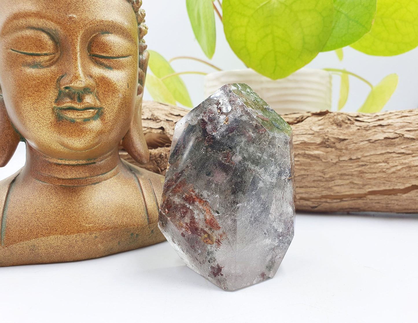 Large Green Garden Quartz Freeform /Lodolite Quartz Freeform