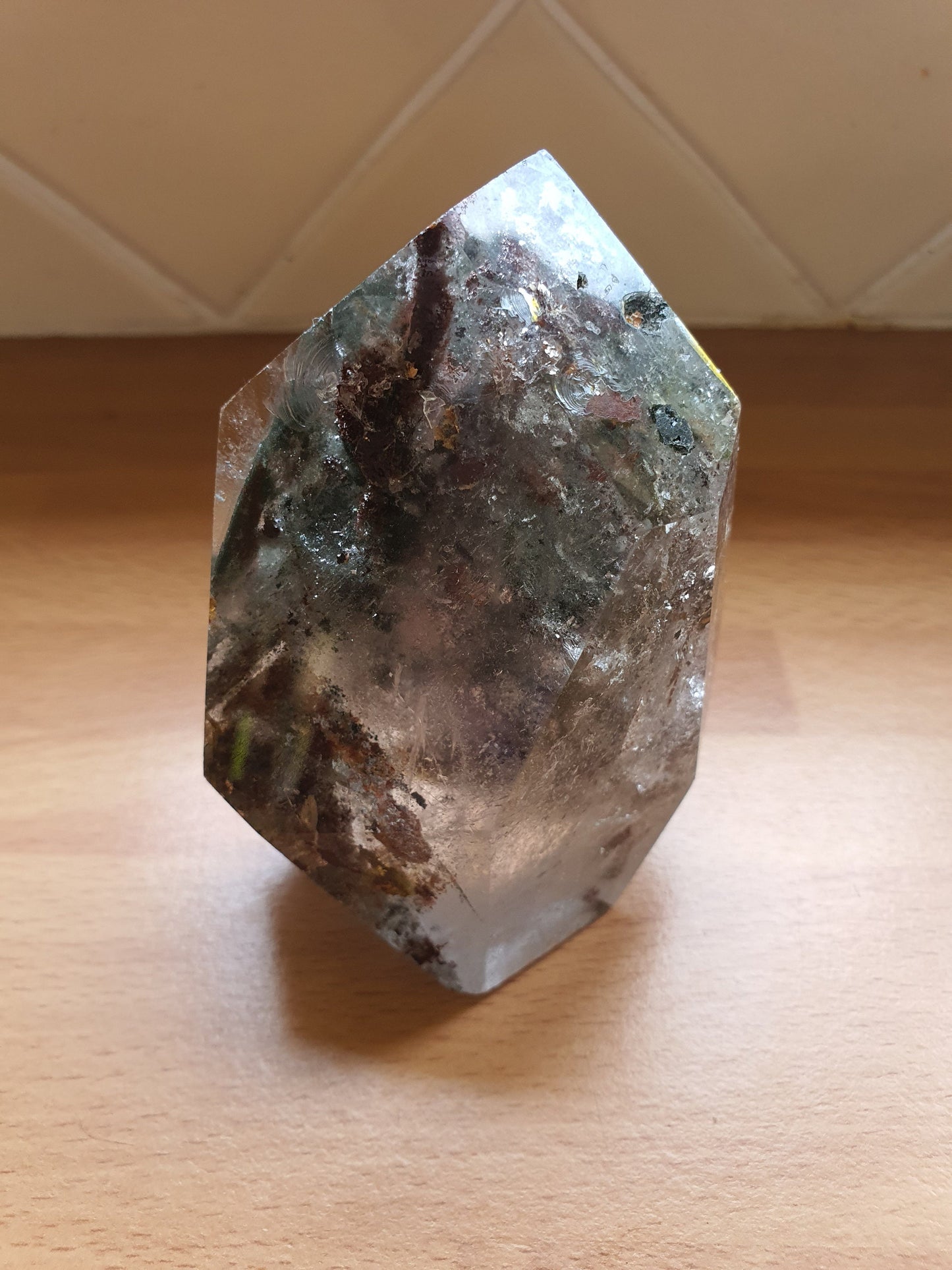 Large Green Garden Quartz Freeform /Lodolite Quartz Freeform