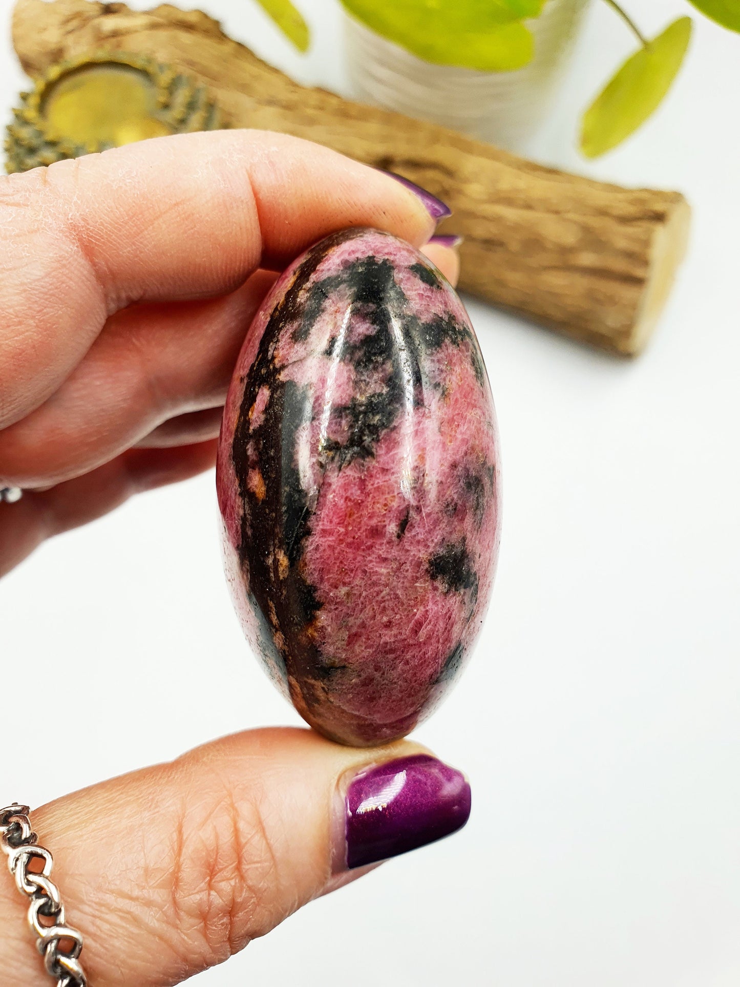 Rhodonite Palm Stone