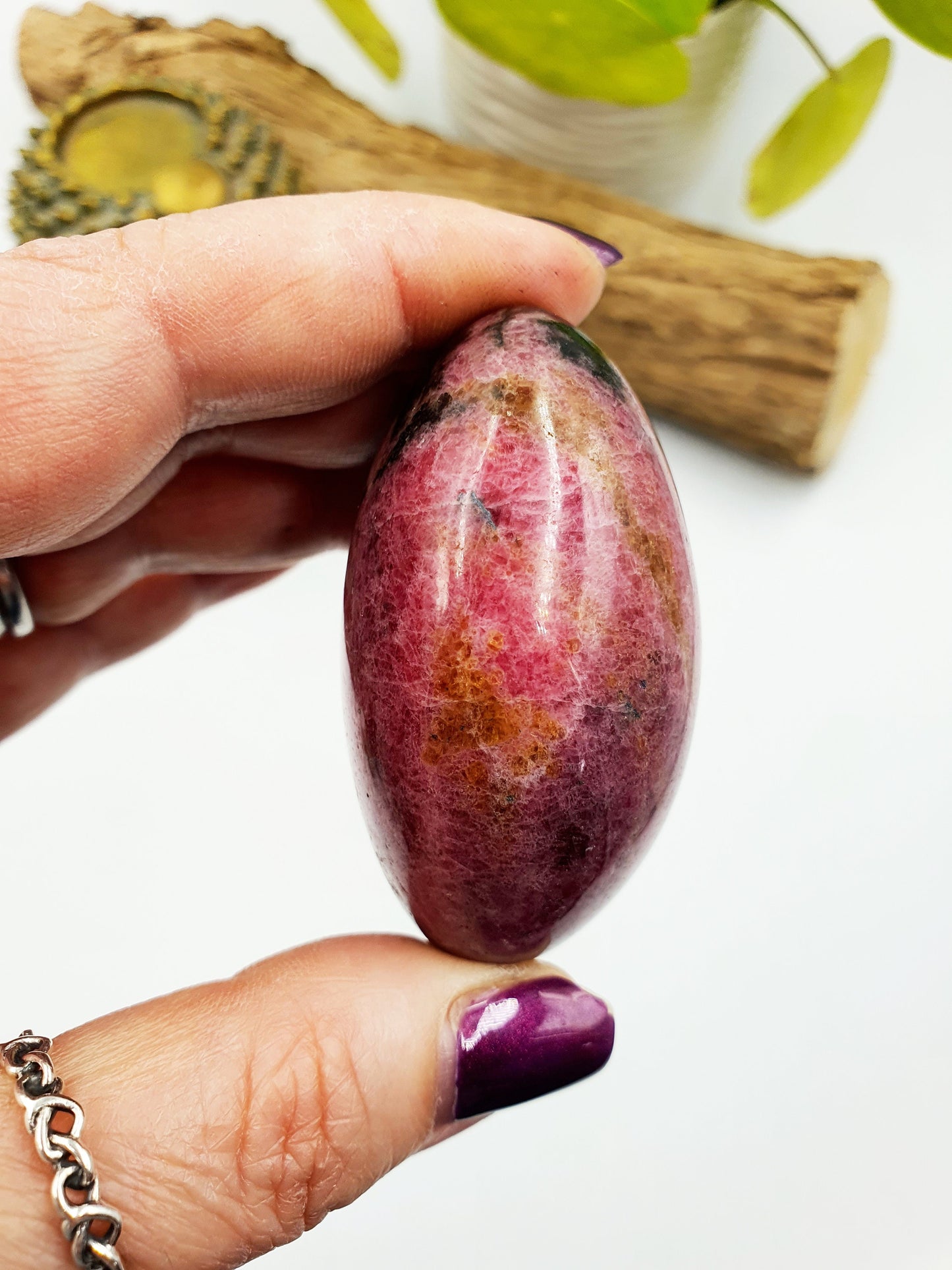 Rhodonite Palm Stone