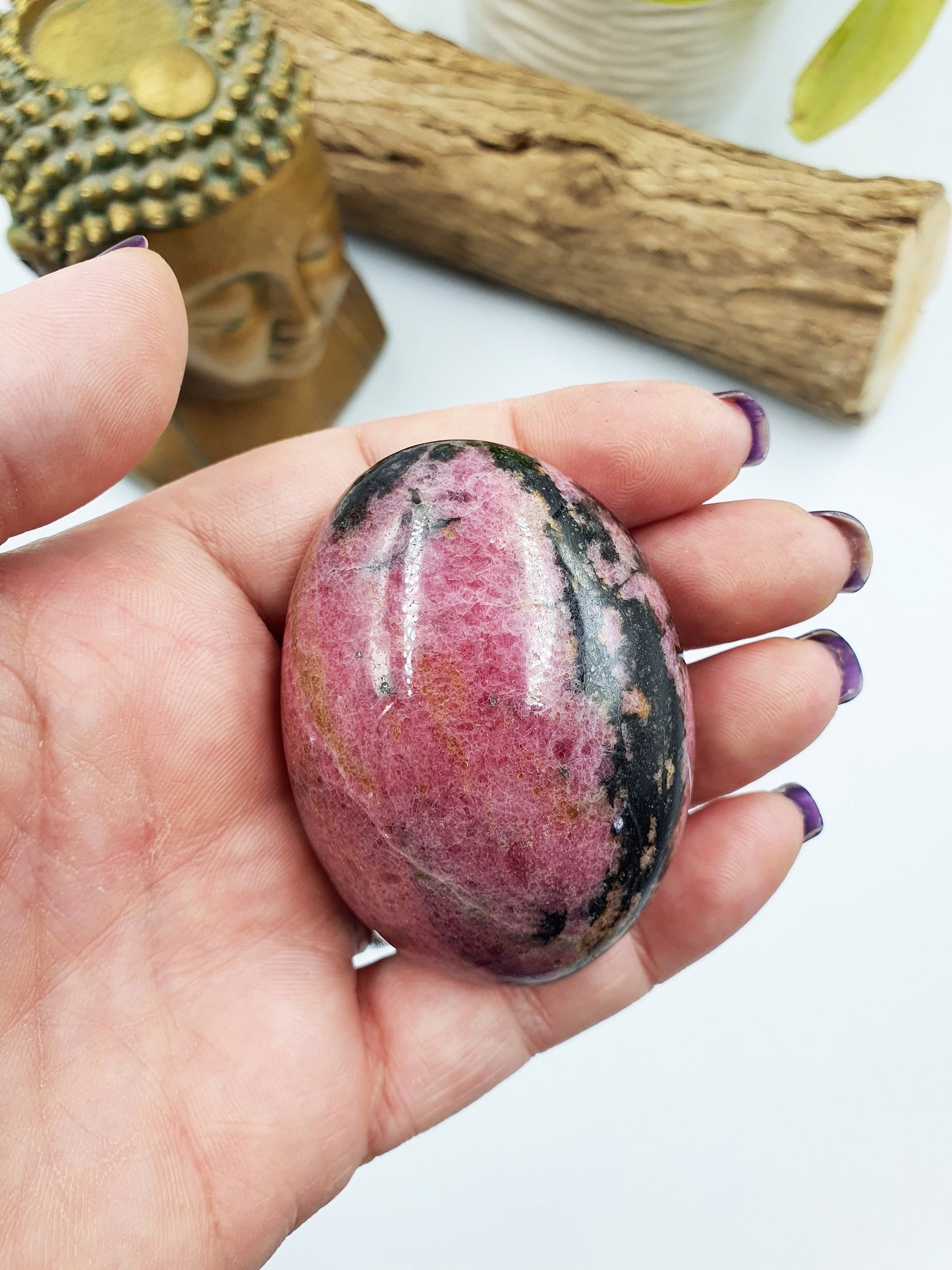 Rhodonite Palm Stone