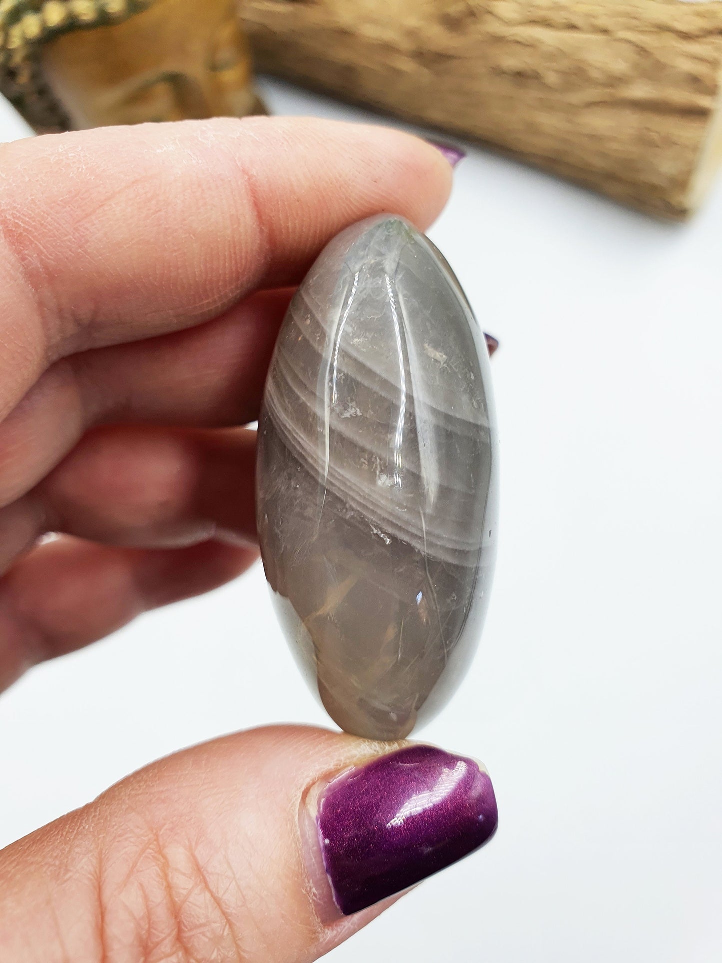 flashy Blue Rose Quartz Palm