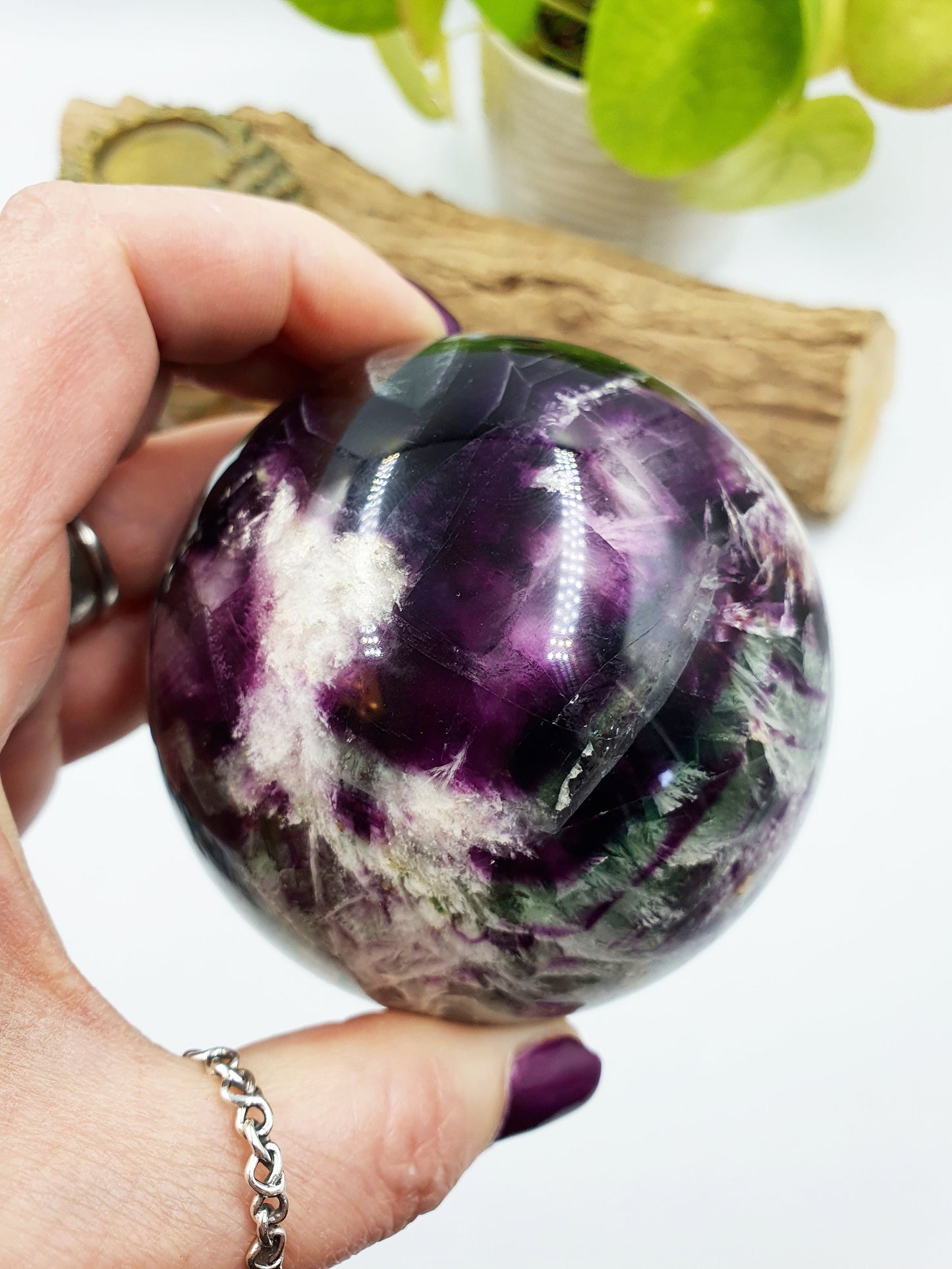 Feather Fluorite Sphere