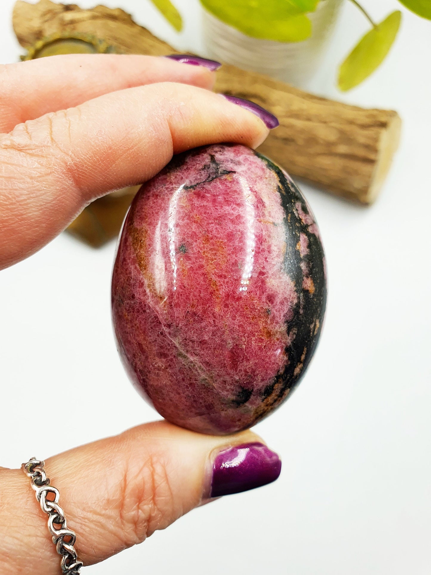 Rhodonite Palm Stone