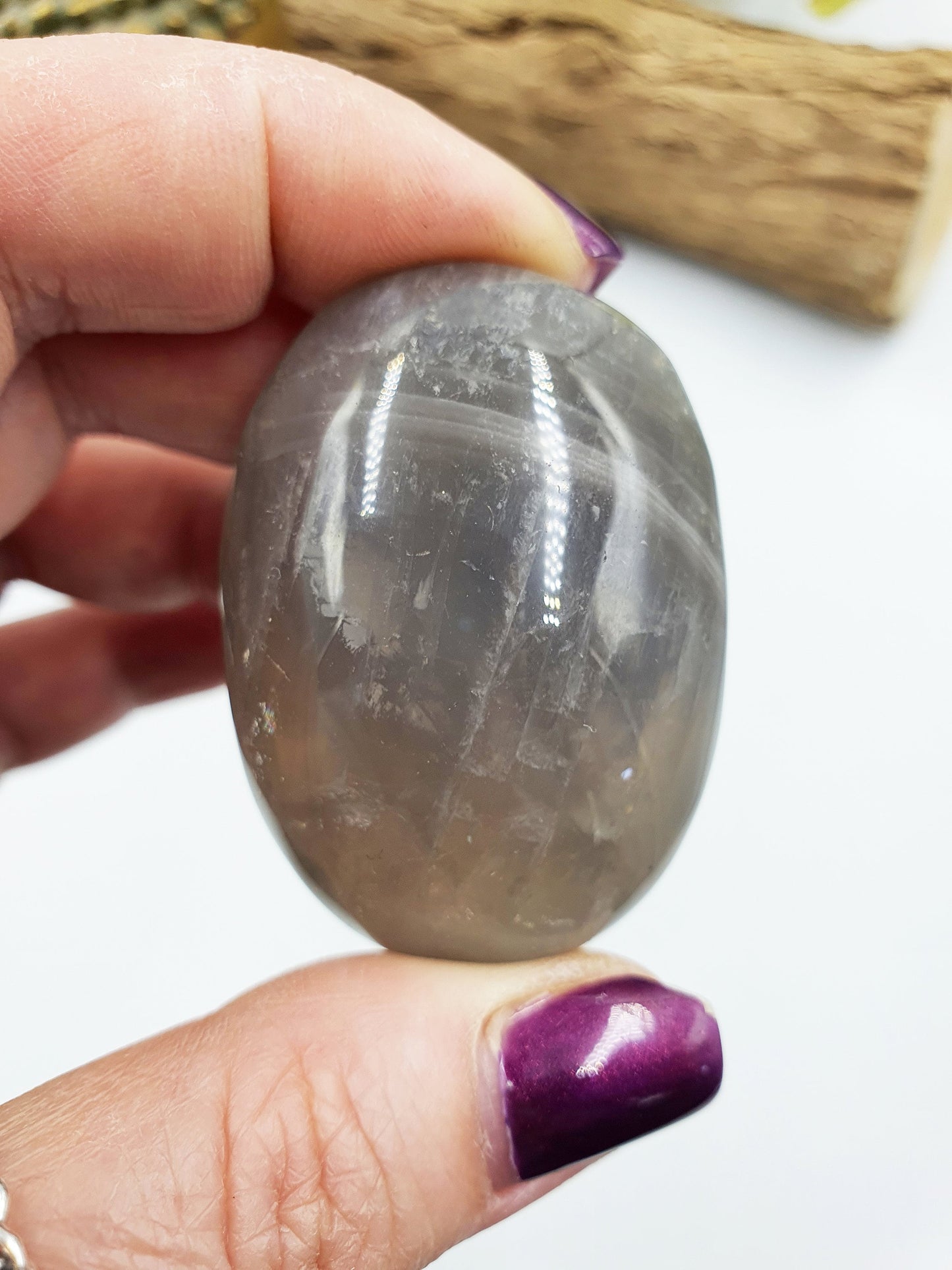flashy Blue Rose Quartz Palm