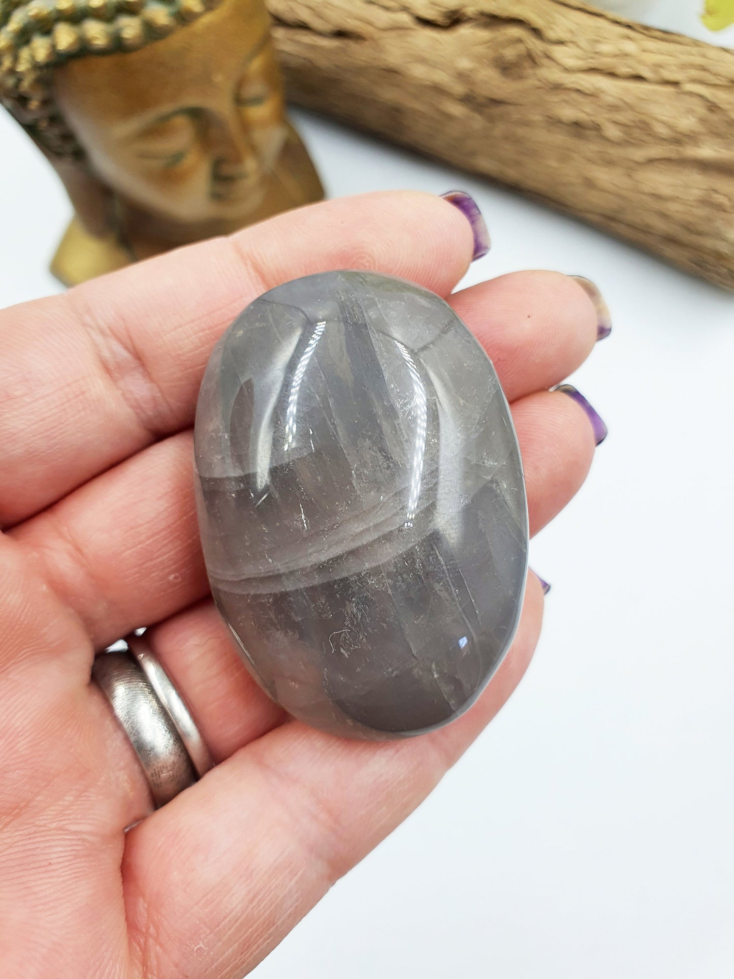 flashy Blue Rose Quartz Palm