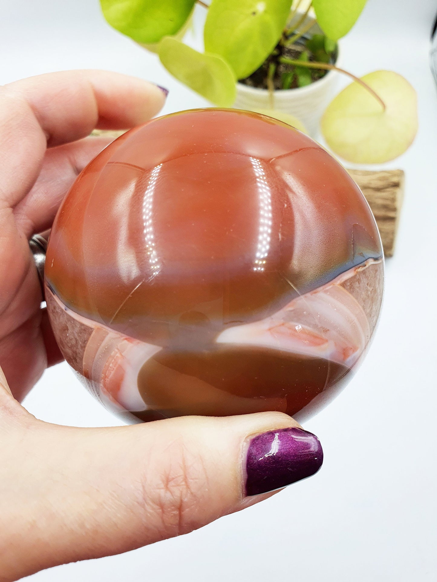 Large Carnelian Drusy Sphere
