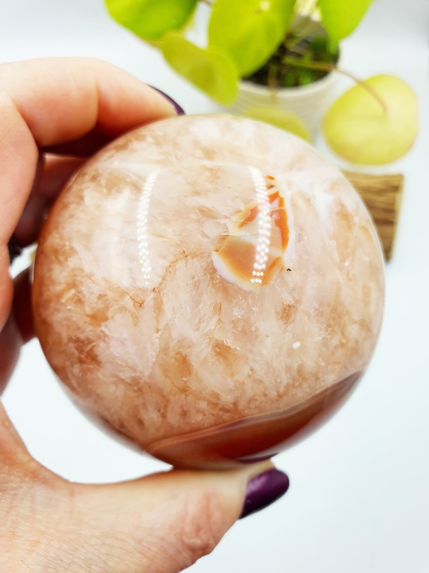 Large Carnelian Drusy Sphere