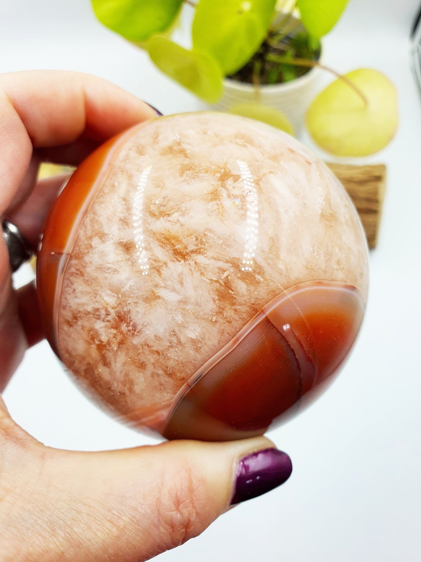 Large Carnelian Drusy Sphere