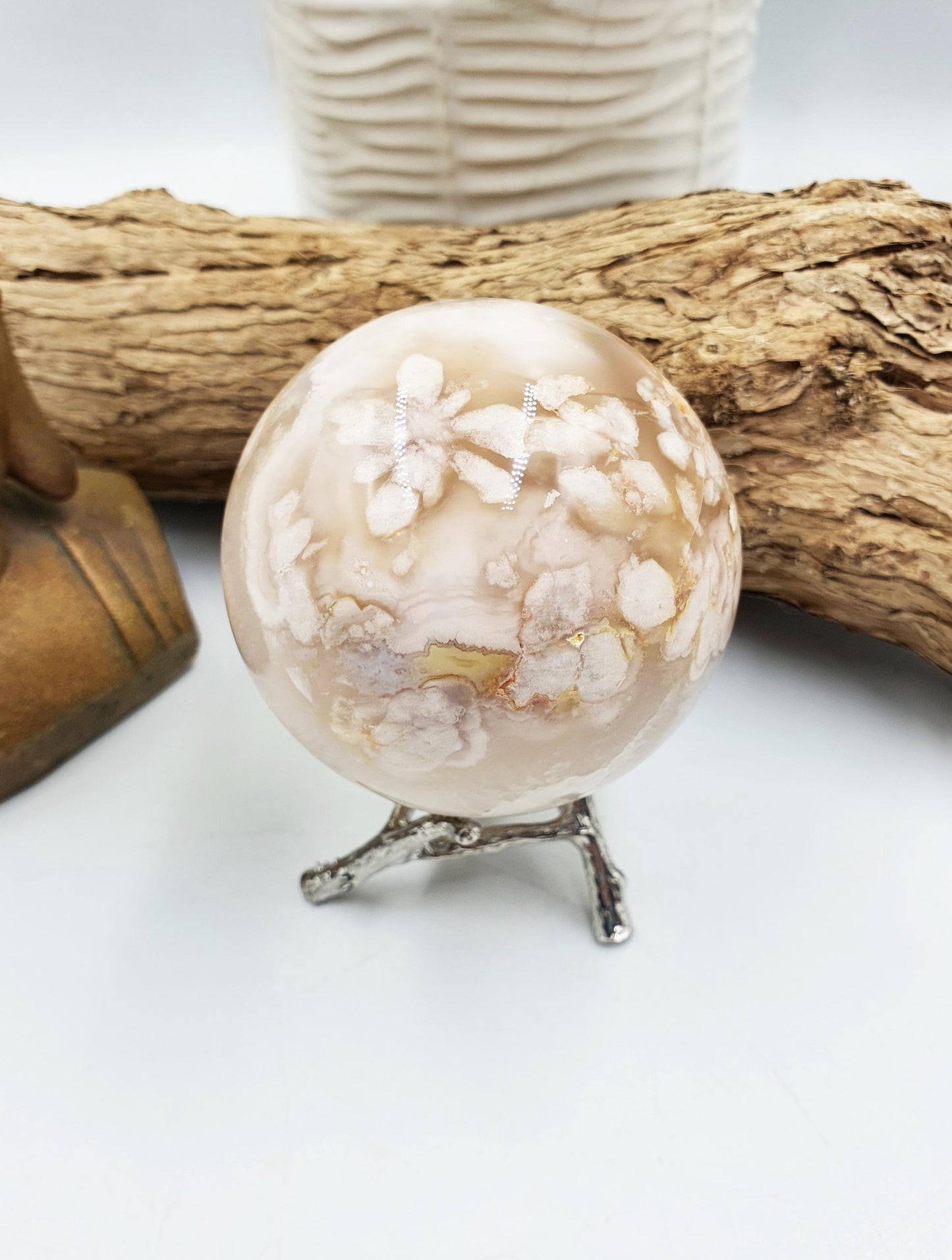 Large Flower Blossom Agate Sphere