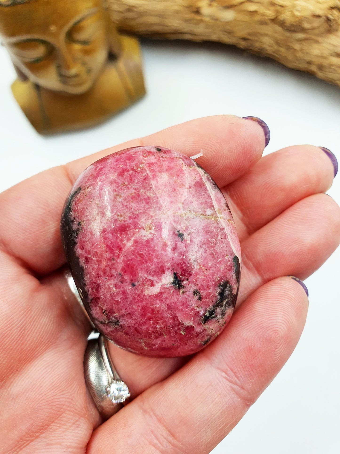 Rhodonite Palm Stone
