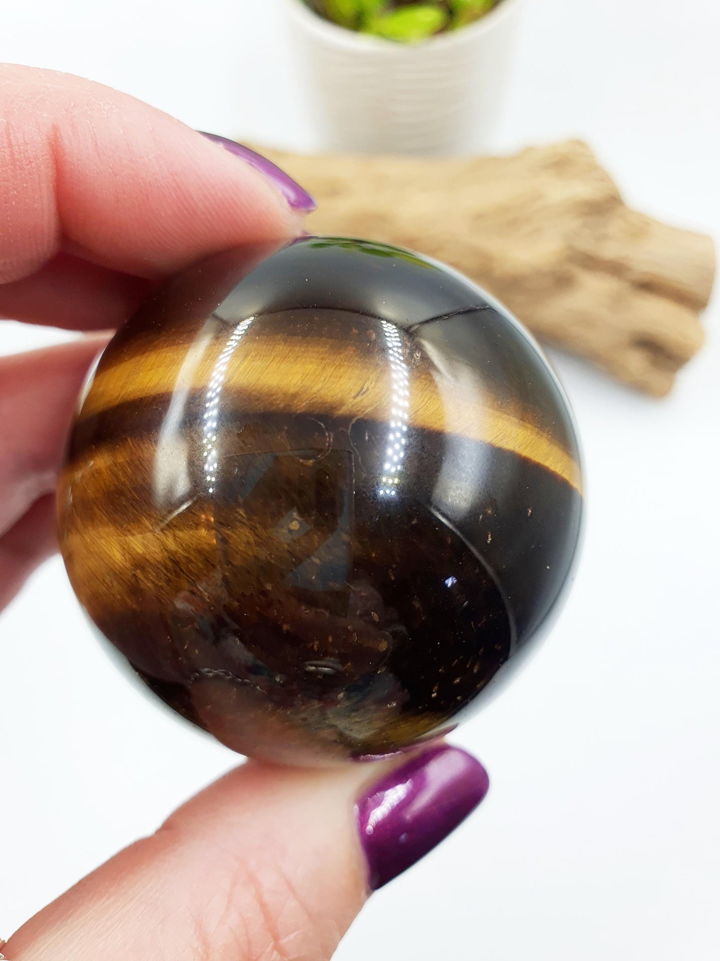 Flashy Yellow Tigers Eye Sphere