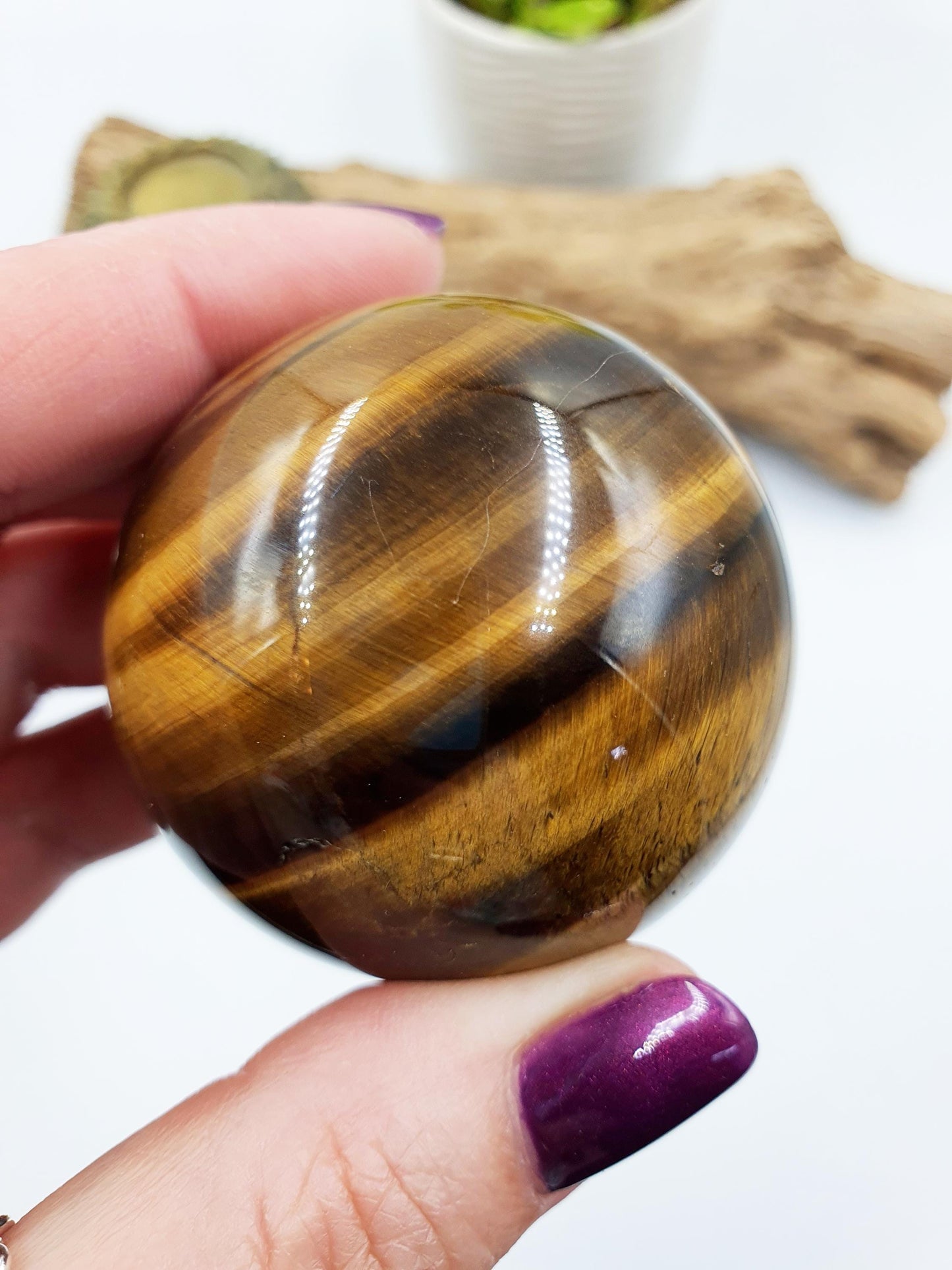 Flashy Yellow Tigers Eye Sphere