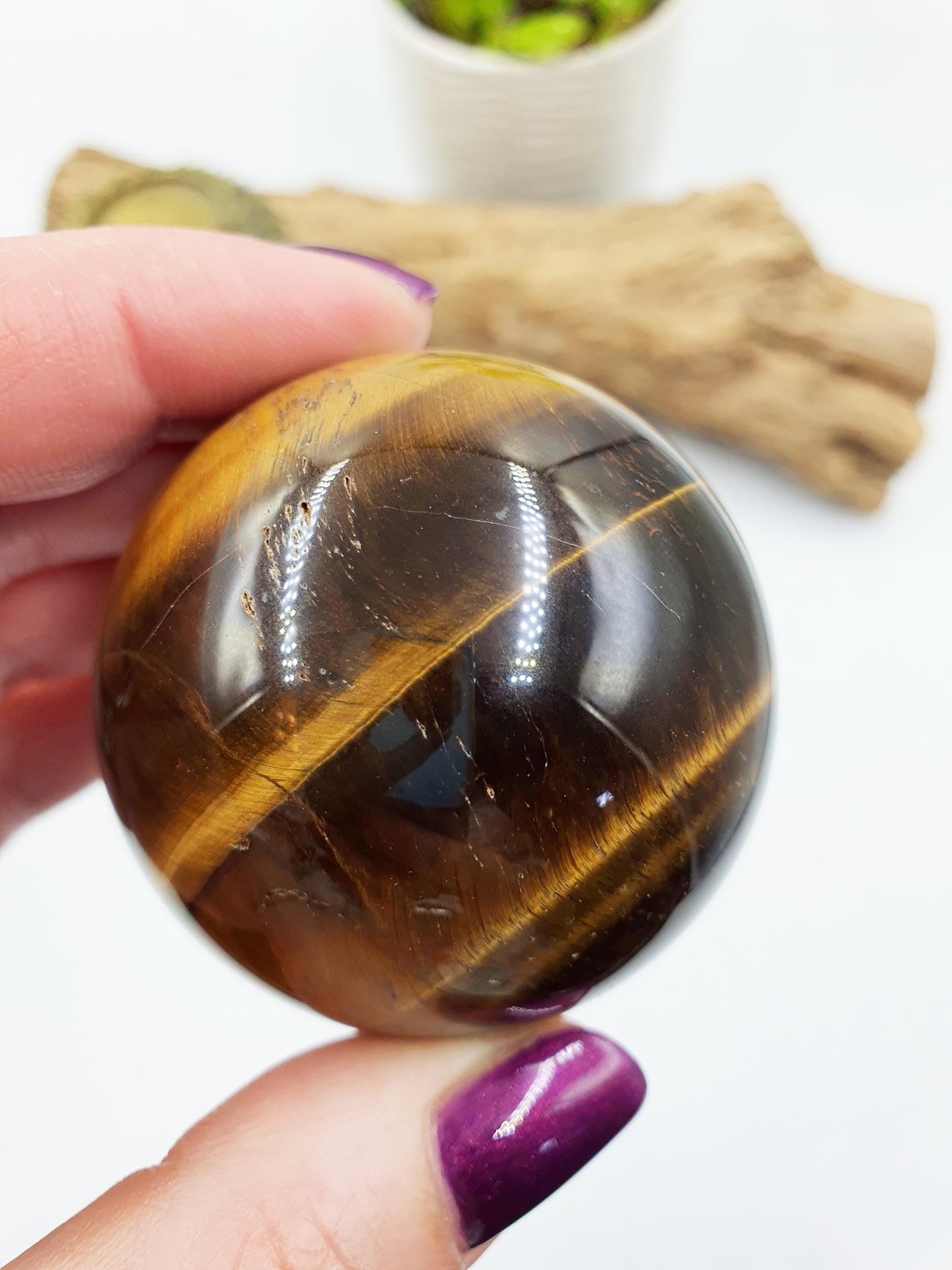 Flashy Yellow Tigers Eye Sphere