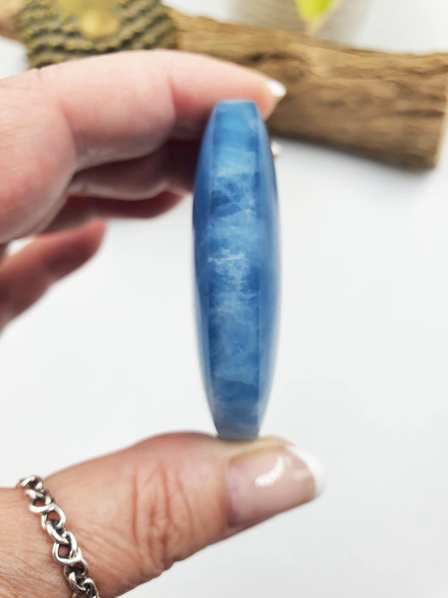 A Grade Aquamarine Palm / Aquamarine Palm Stone / Pocket Stone / Meditation Palm / Collectors Palm - 77g