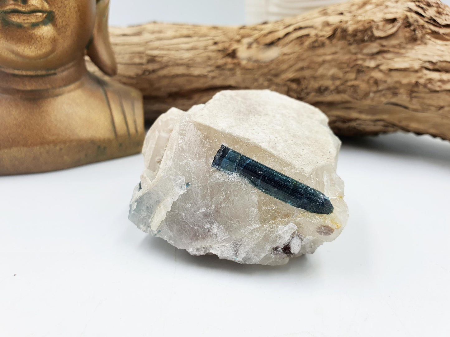 Raw Green Tourmaline and Purple Mica Specimen