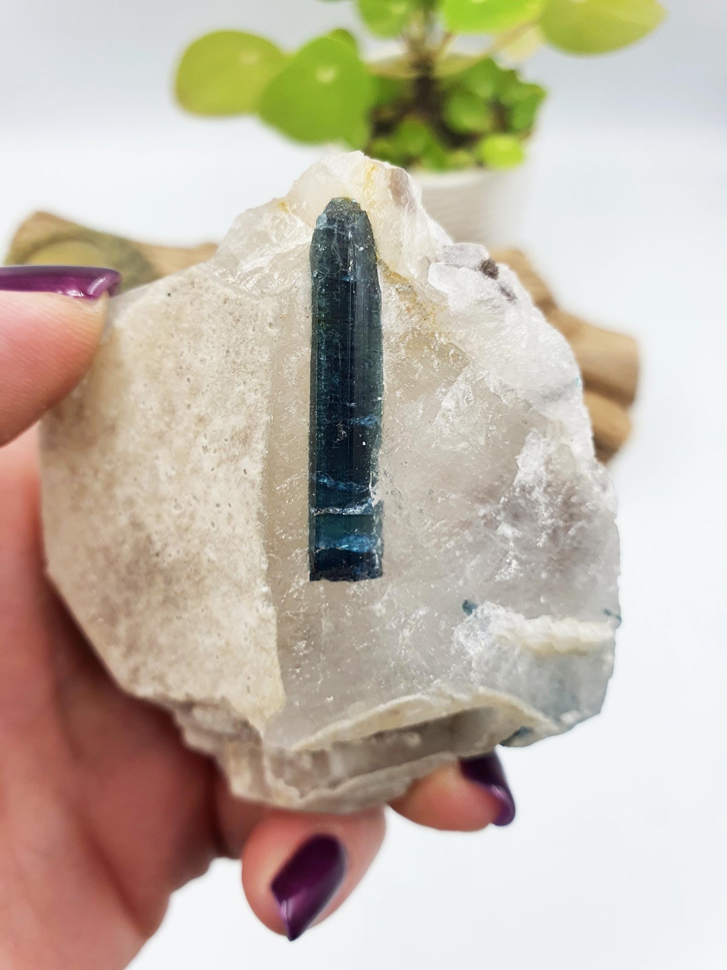 Raw Green Tourmaline and Purple Mica Specimen