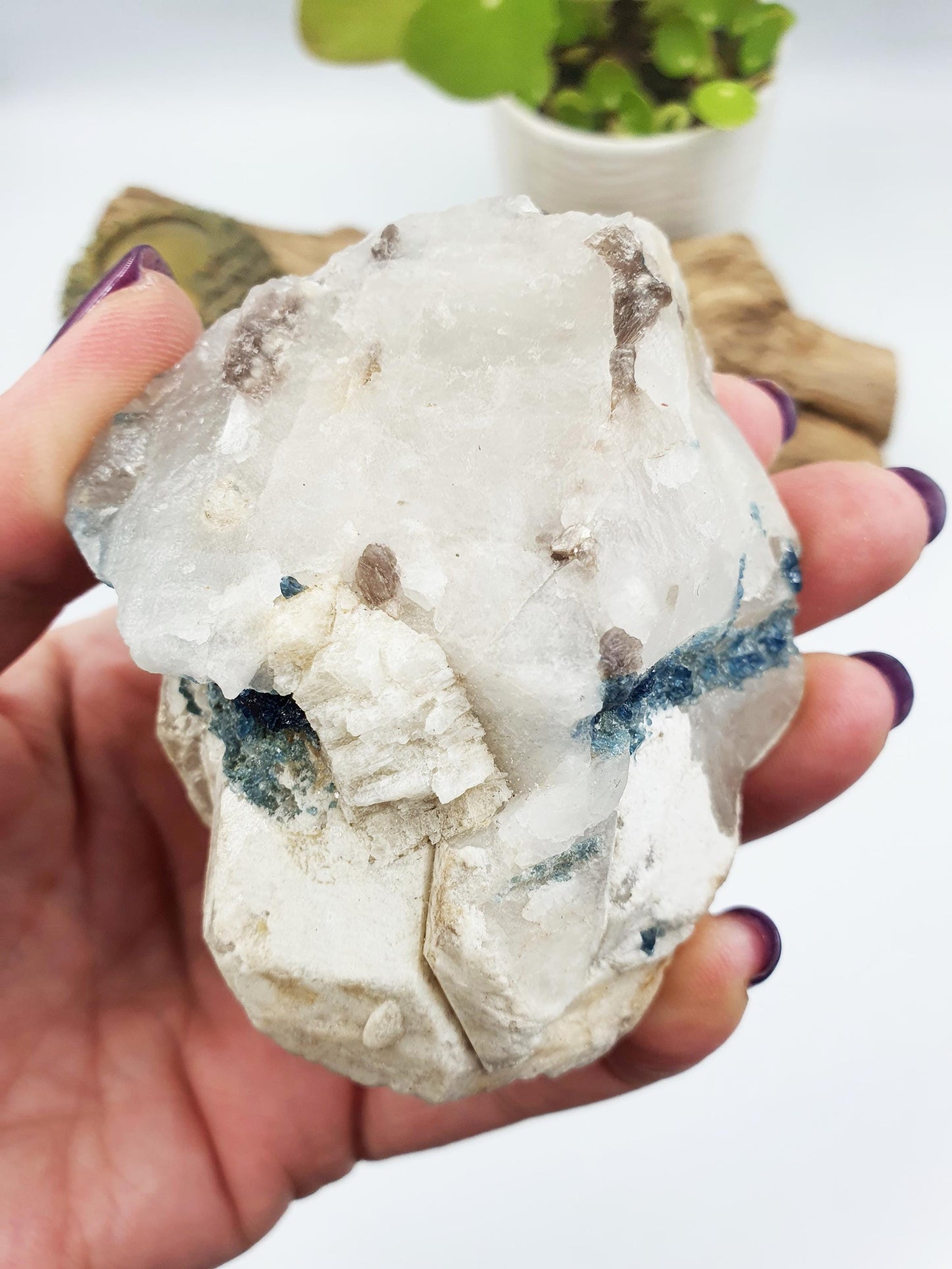 Raw Green Tourmaline and Purple Mica Specimen