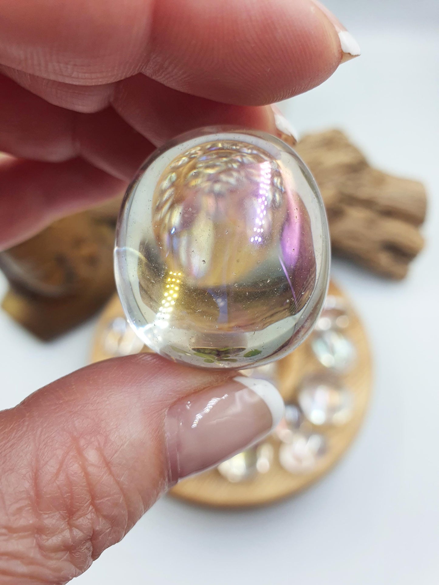 Angel Aura Clear Quartz Tumbles