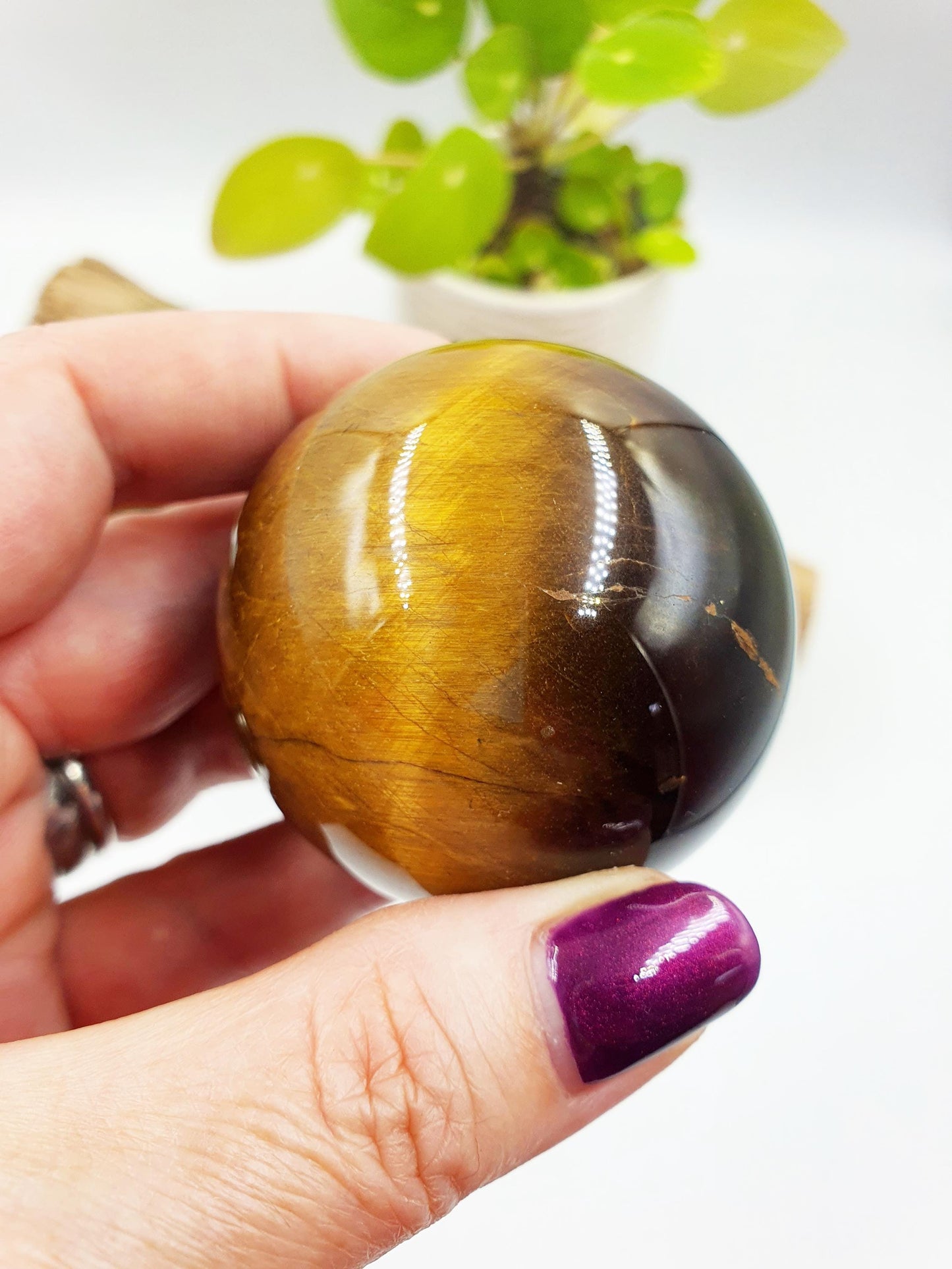 Flashy Yellow Tigers Eye Sphere