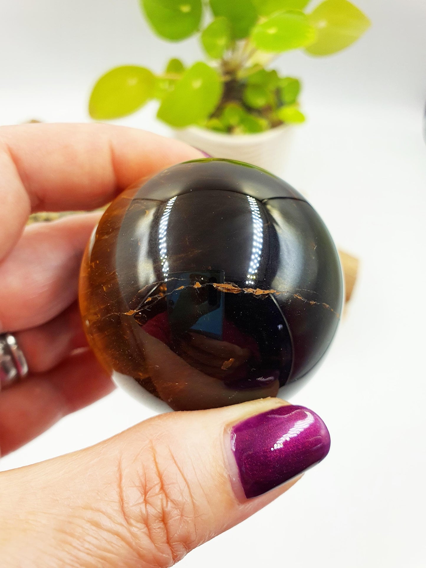 Flashy Yellow Tigers Eye Sphere