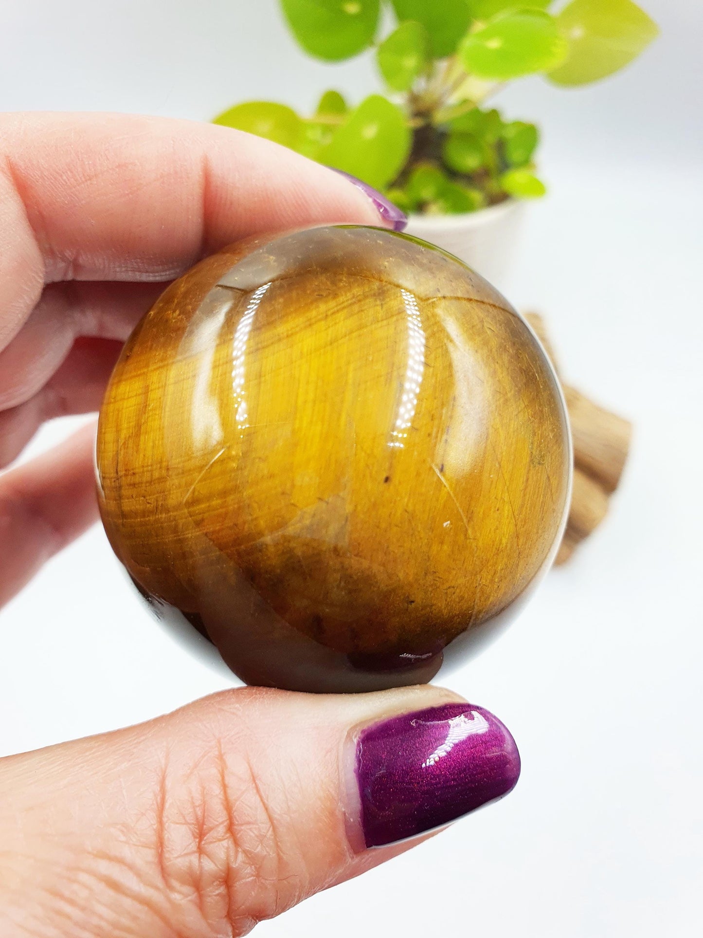 Flashy Yellow Tigers Eye Sphere