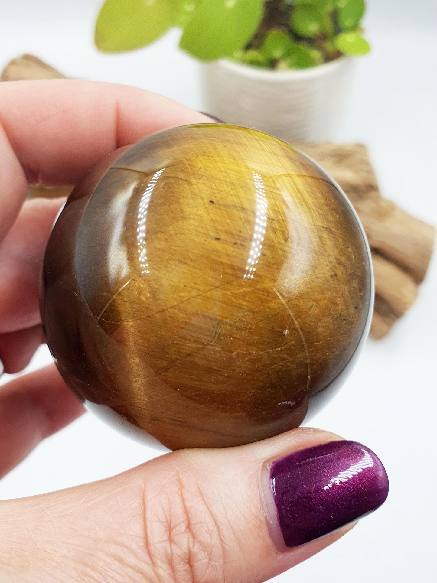 Flashy Yellow Tigers Eye Sphere