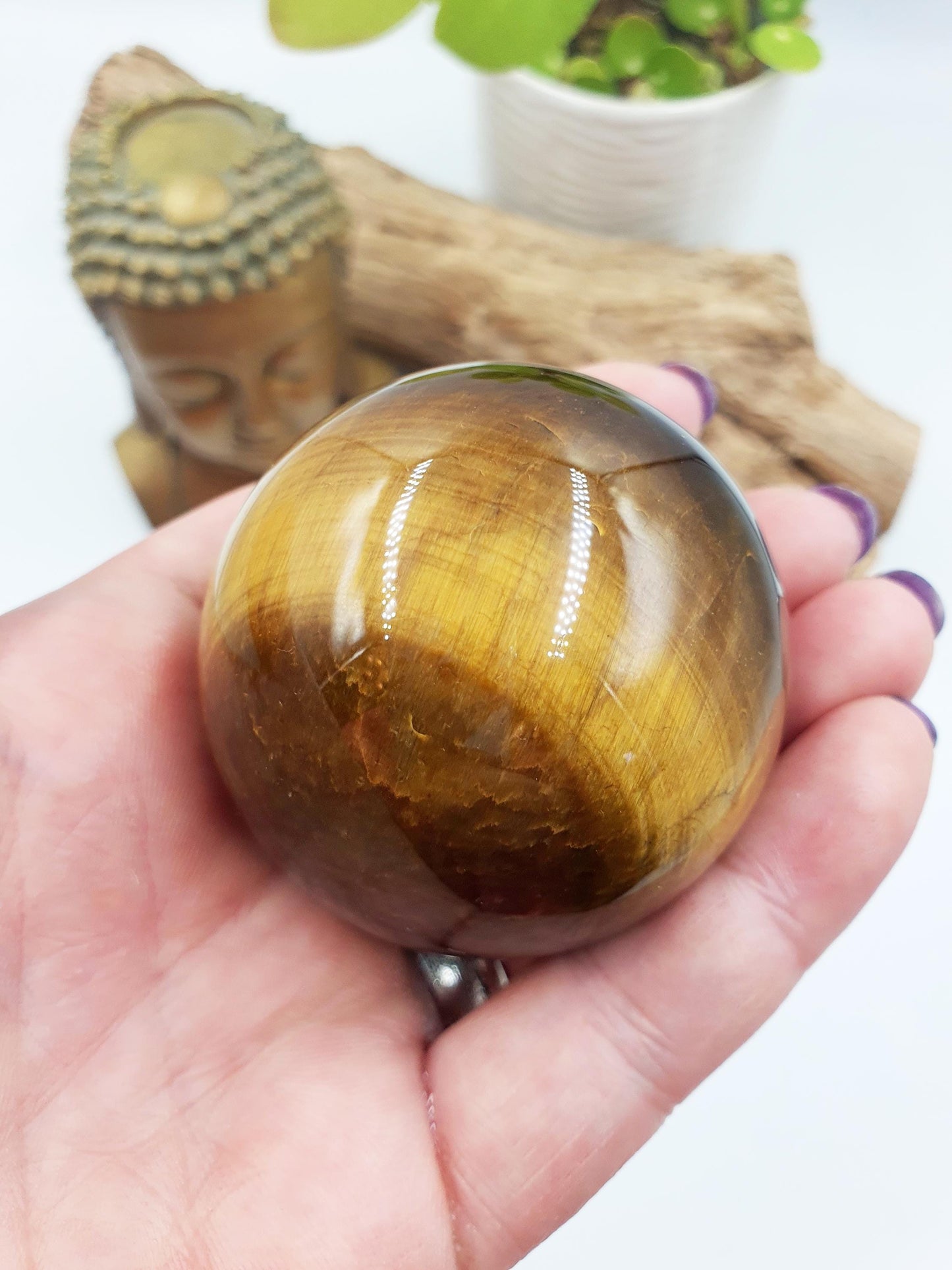 Flashy Yellow Tigers Eye Sphere
