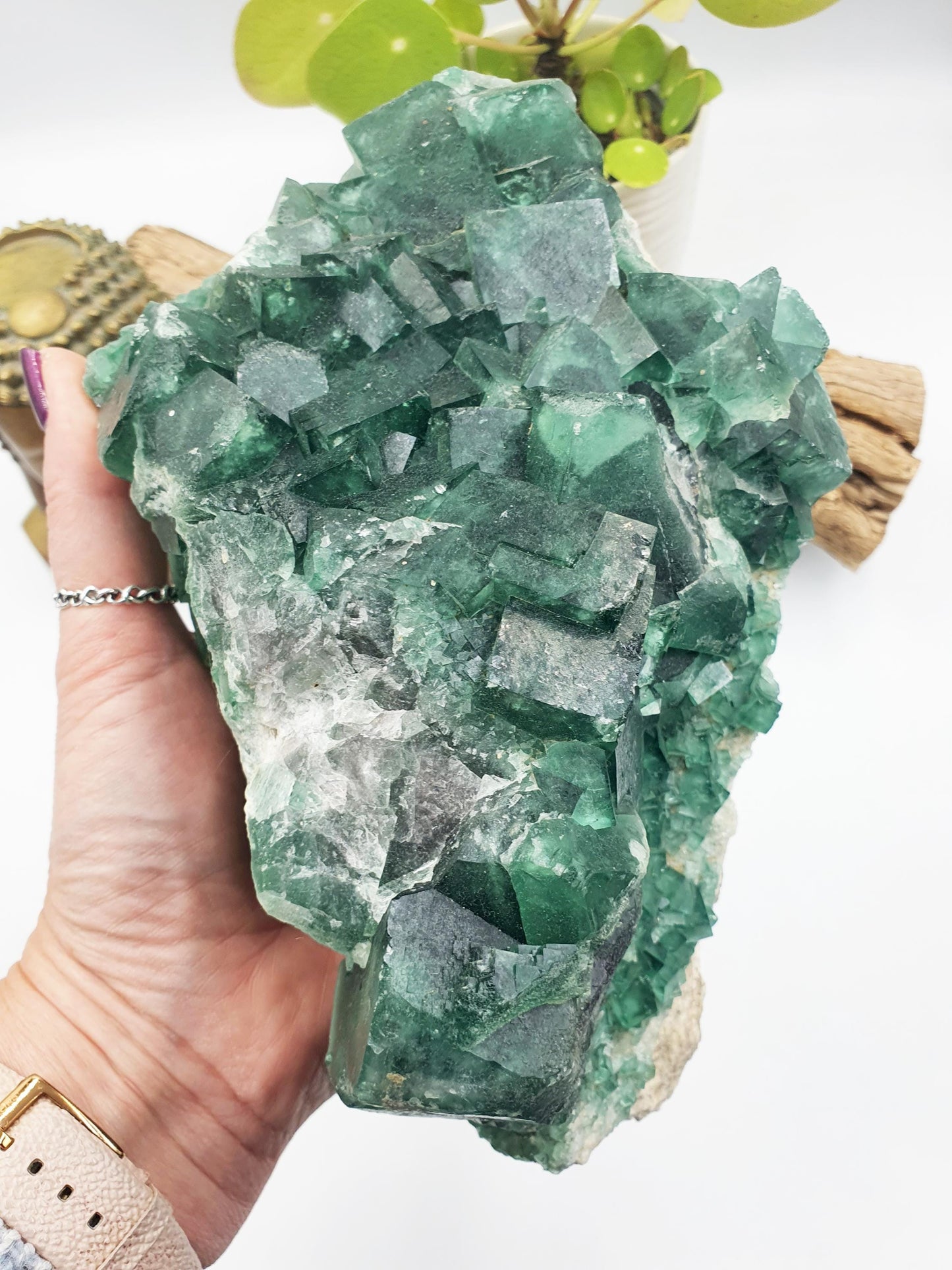 Large Raw Green Heliofluorite