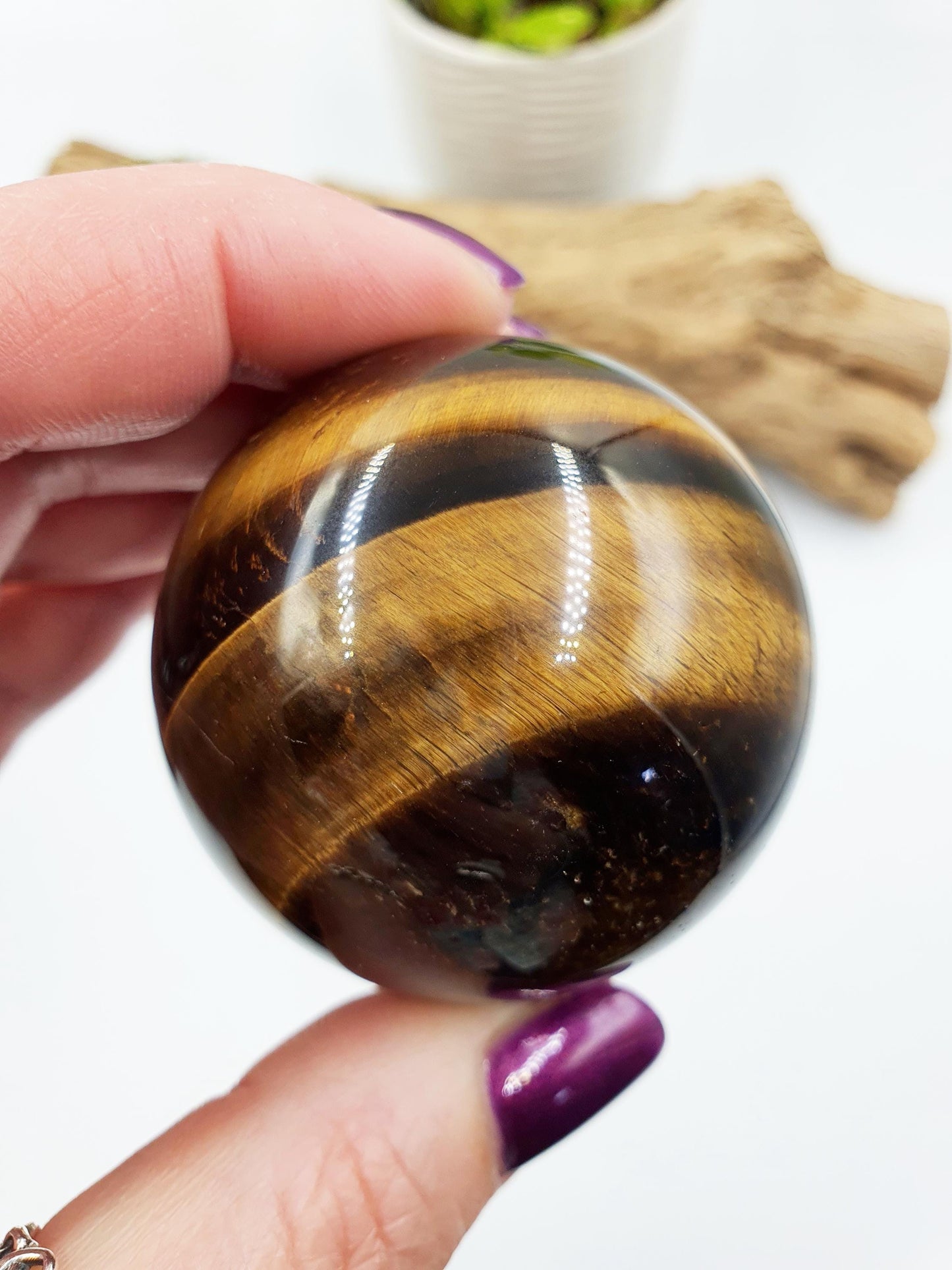 Flashy Yellow Tigers Eye Sphere