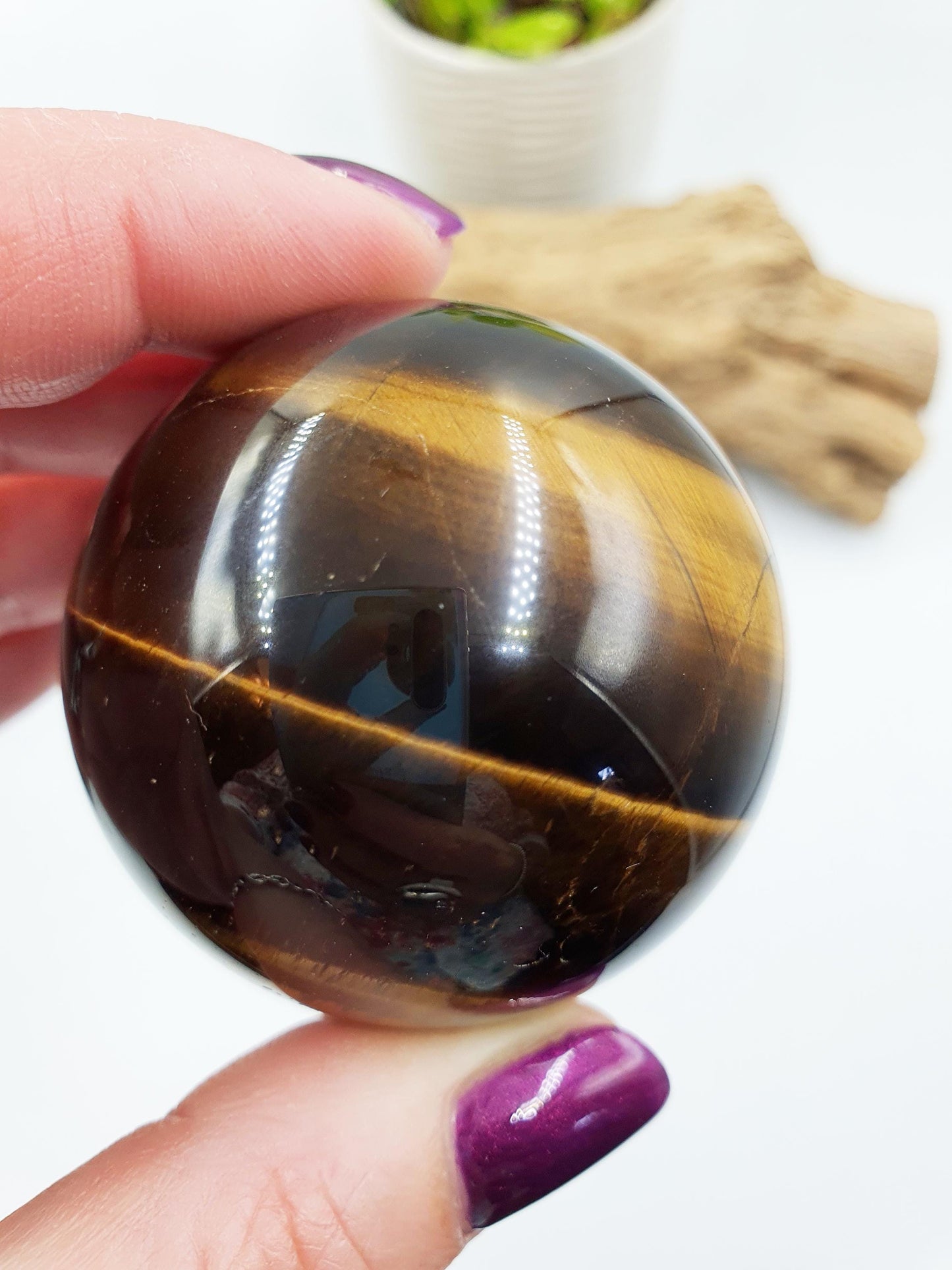 Flashy Yellow Tigers Eye Sphere