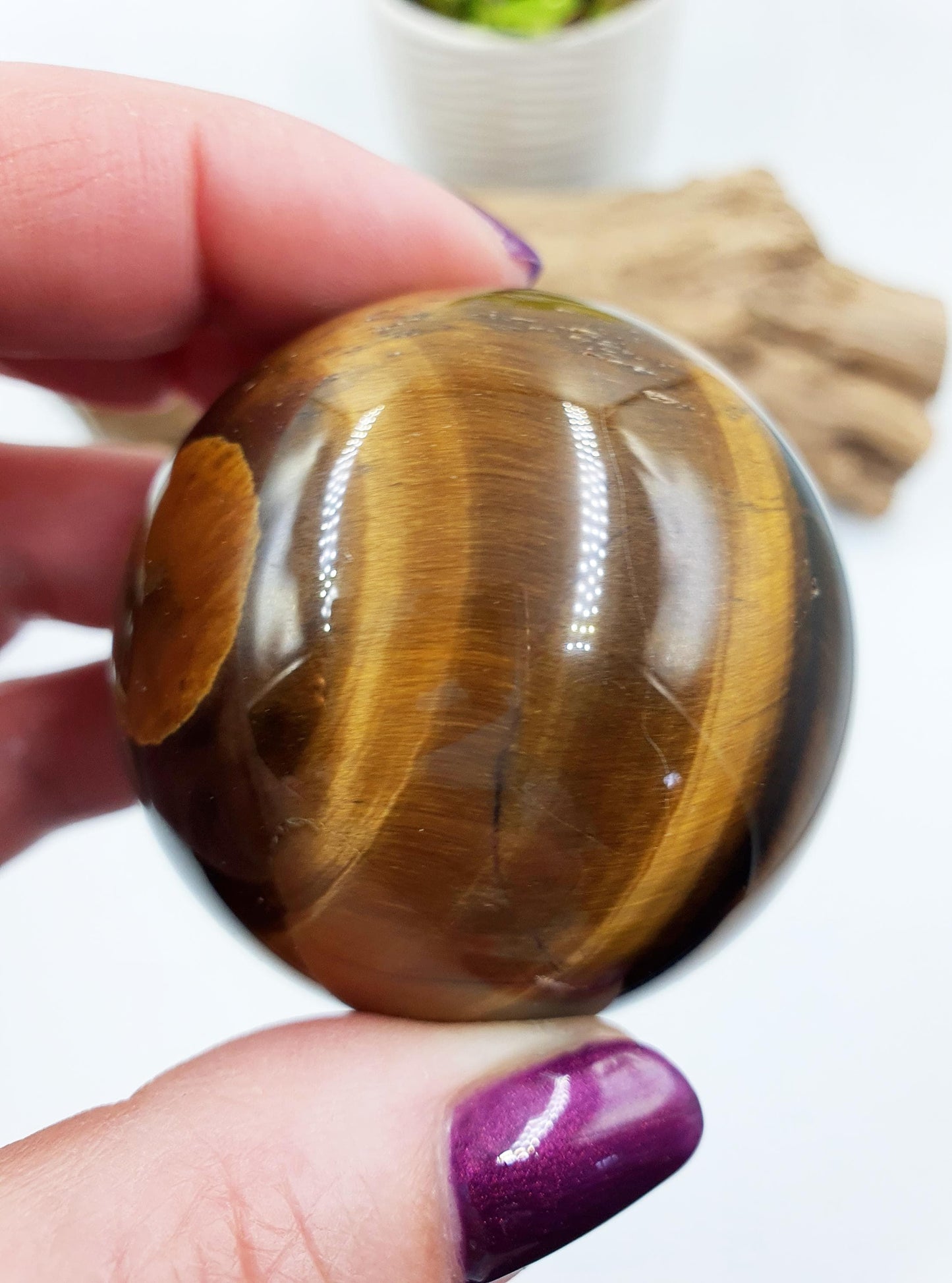 Flashy Yellow Tigers Eye Sphere