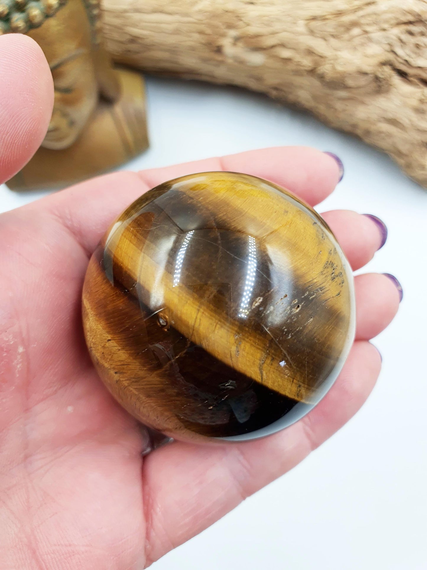 Flashy Yellow Tigers Eye Sphere