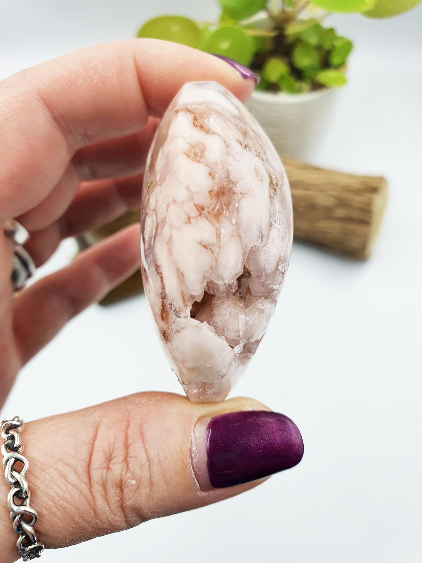 Large High Grade Pink Amethyst druzy Palm