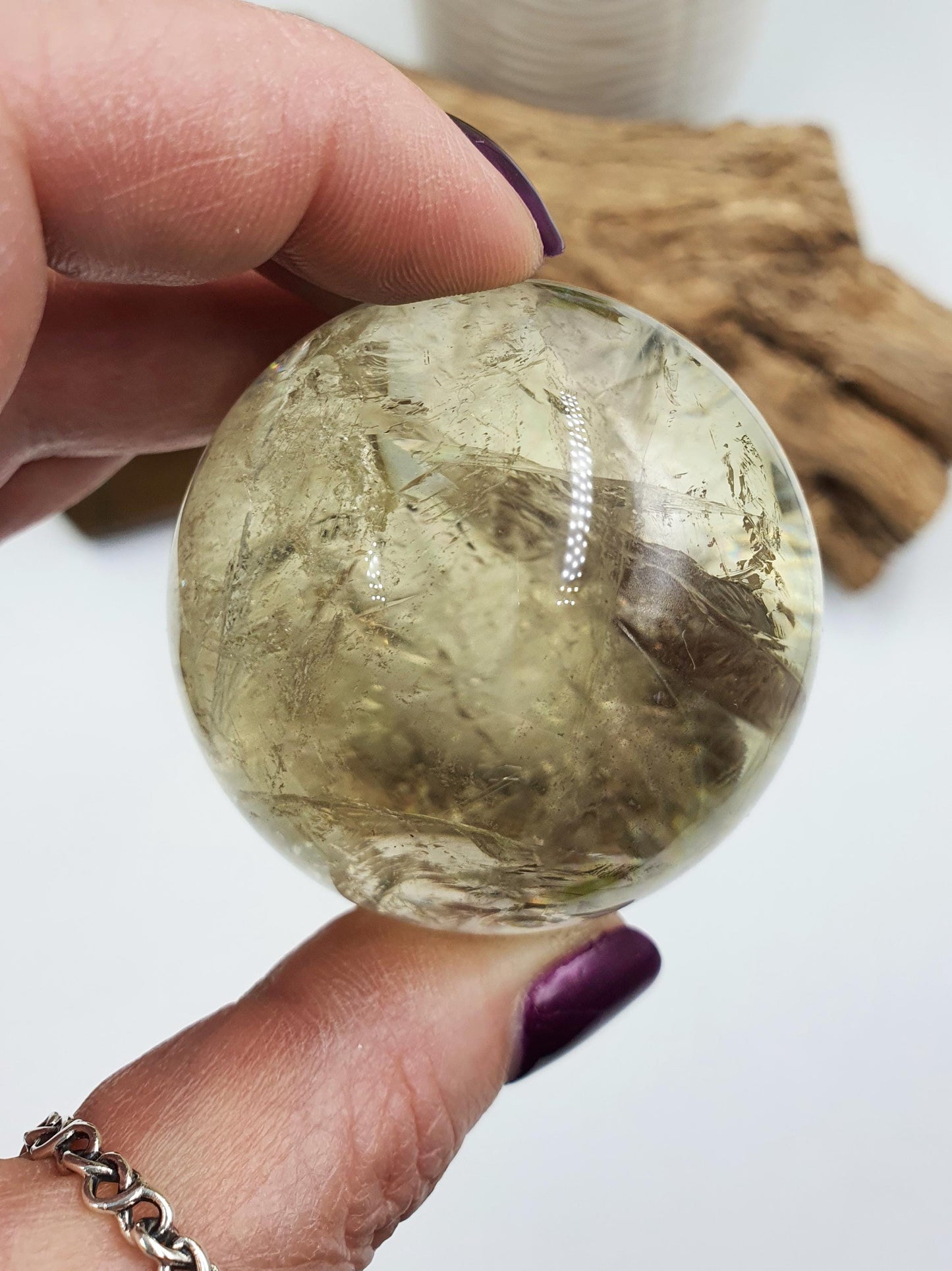 Citrine Sphere with Large Rainbows
