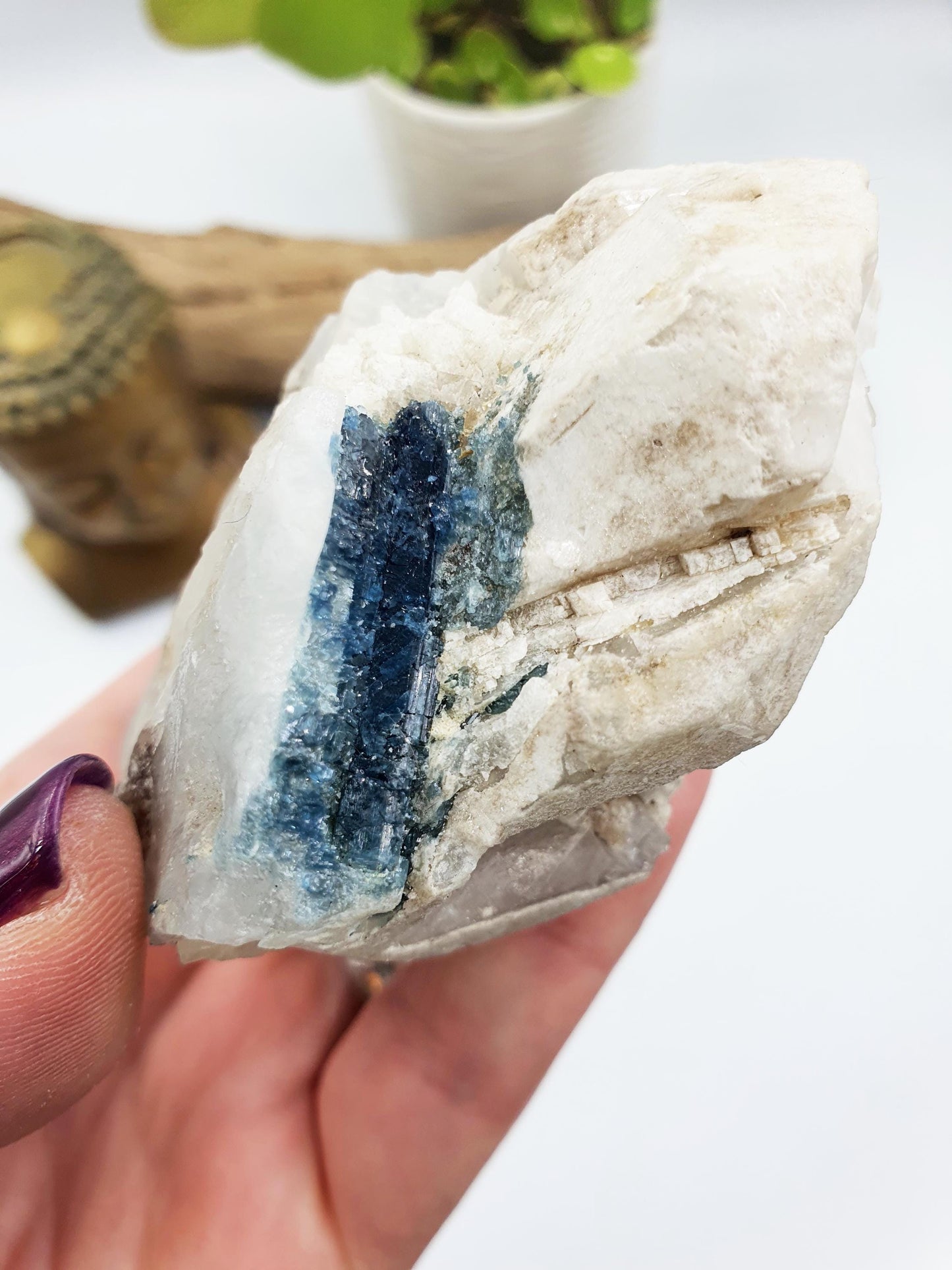 Raw Green Tourmaline and Purple Mica Specimen