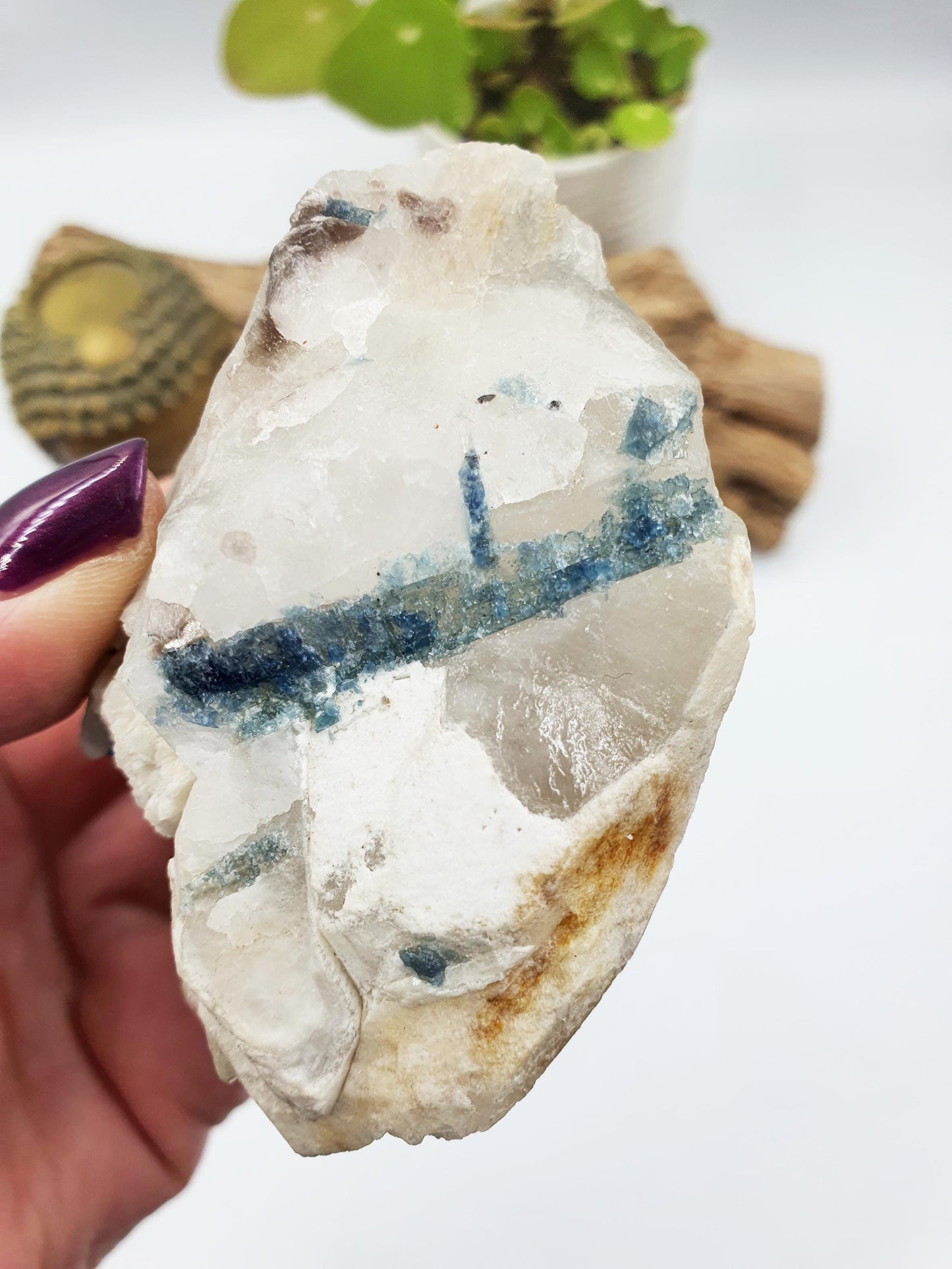 Raw Green Tourmaline and Purple Mica Specimen