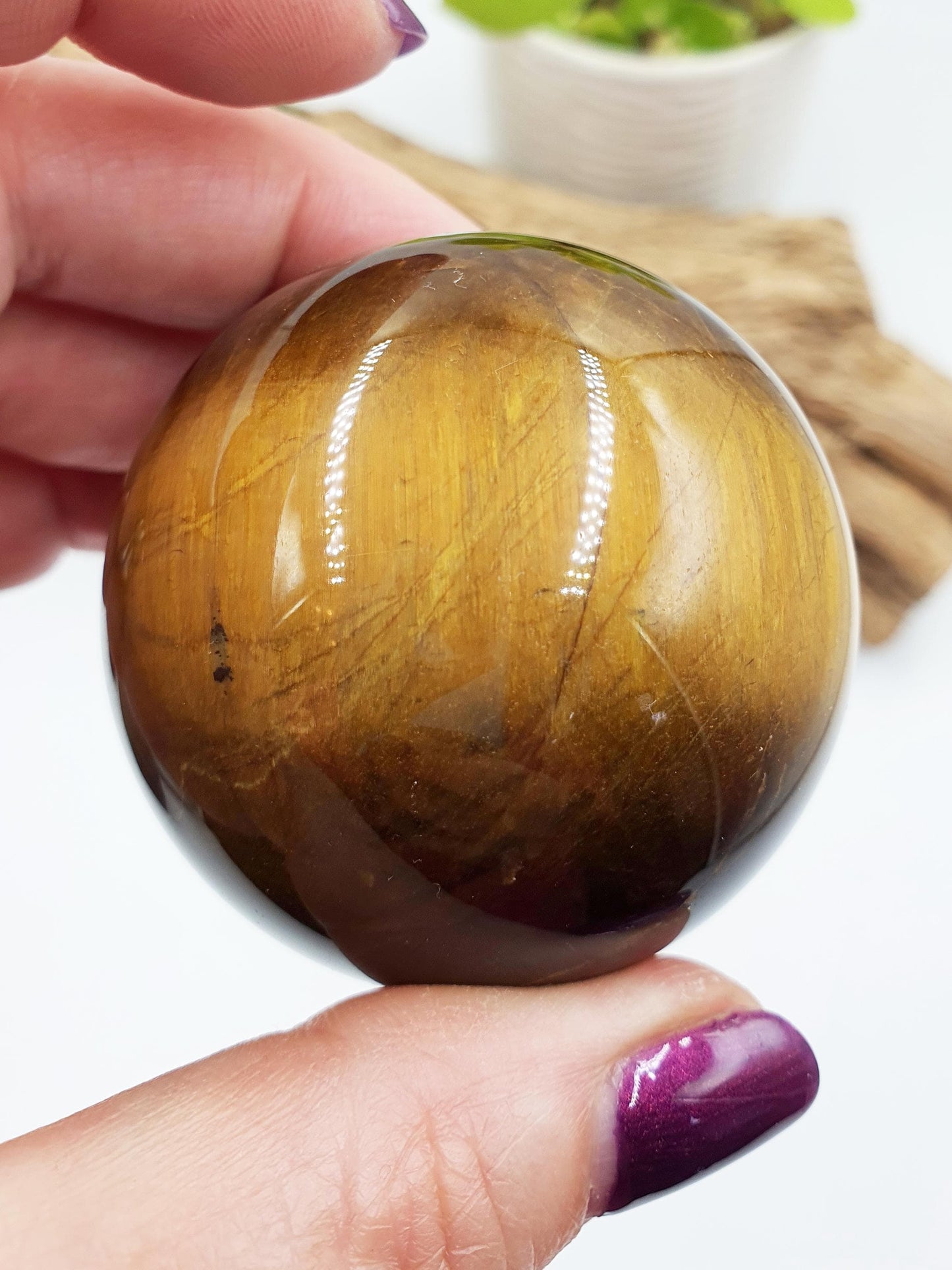 Flashy Yellow Tigers Eye Sphere