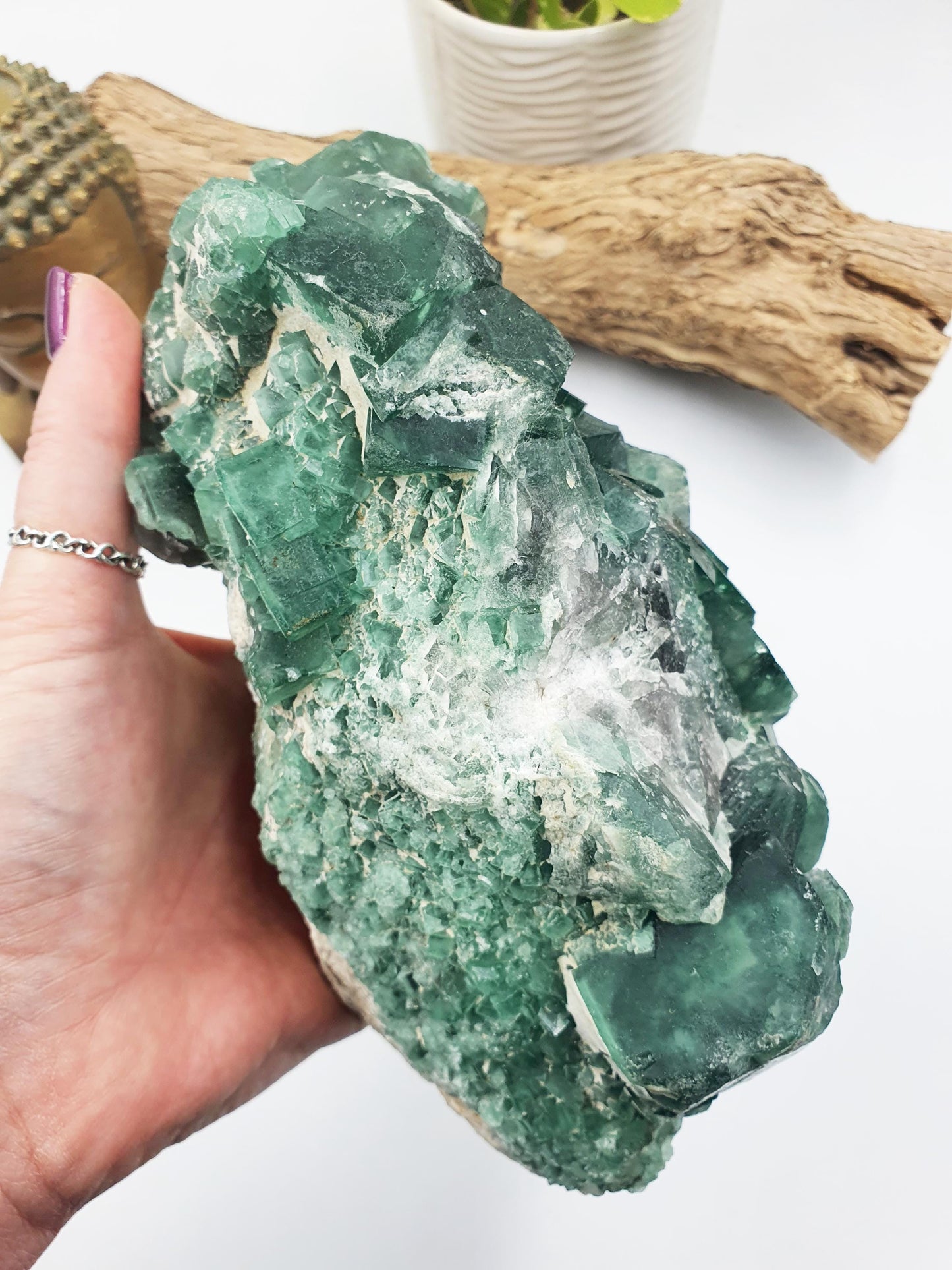 Large Raw Green Heliofluorite
