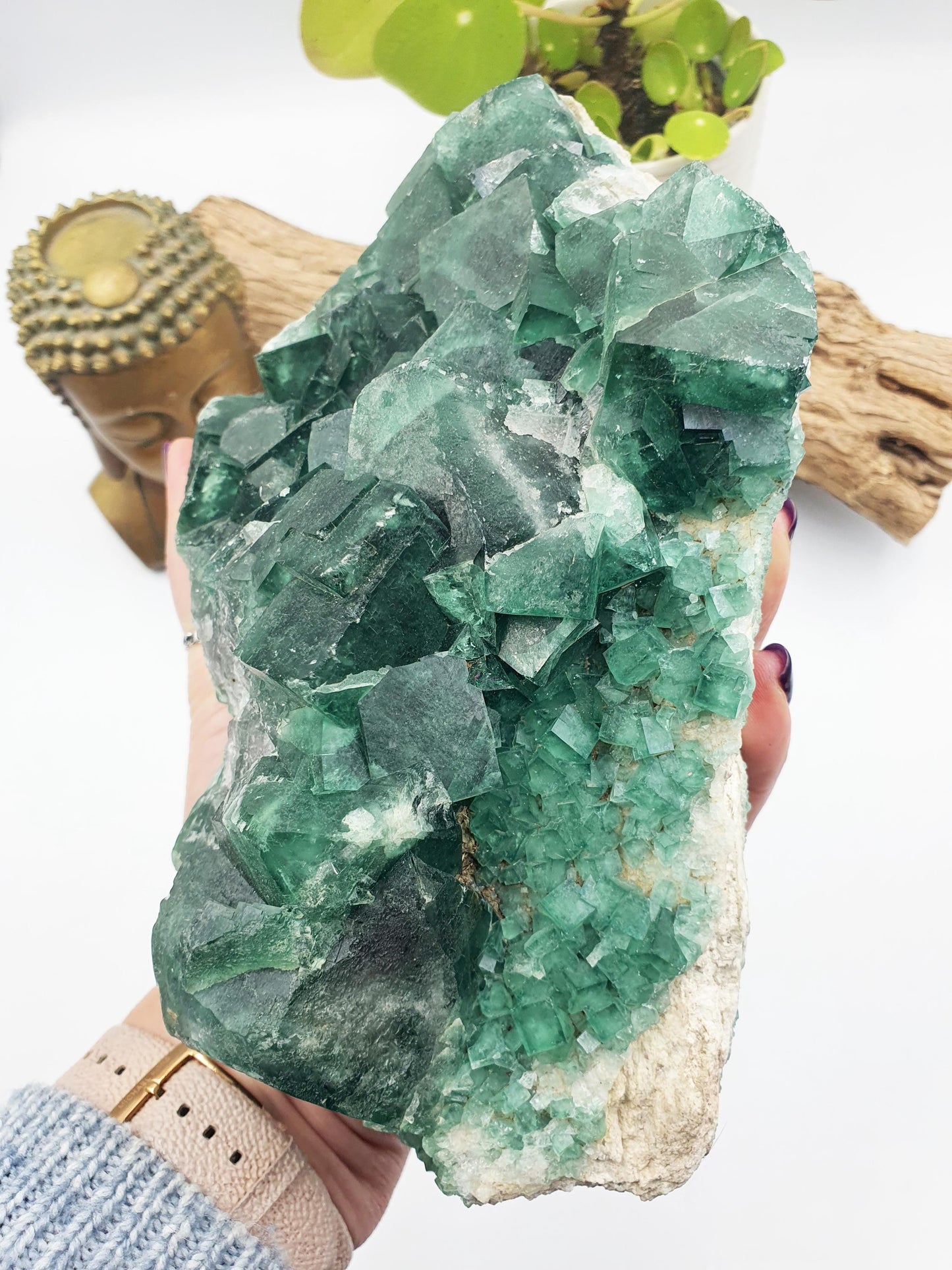 Large Raw Green Heliofluorite