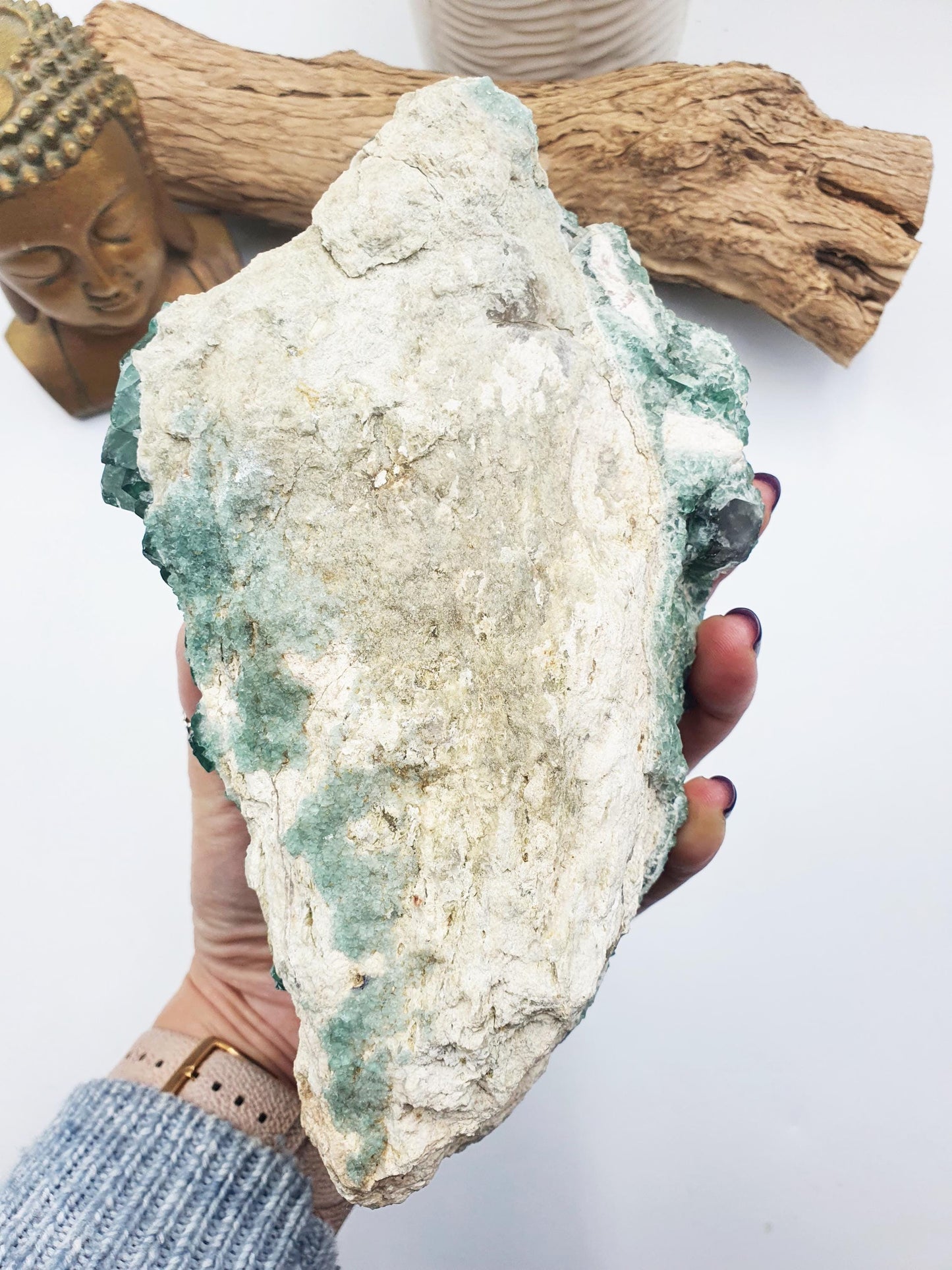 Large Raw Green Heliofluorite