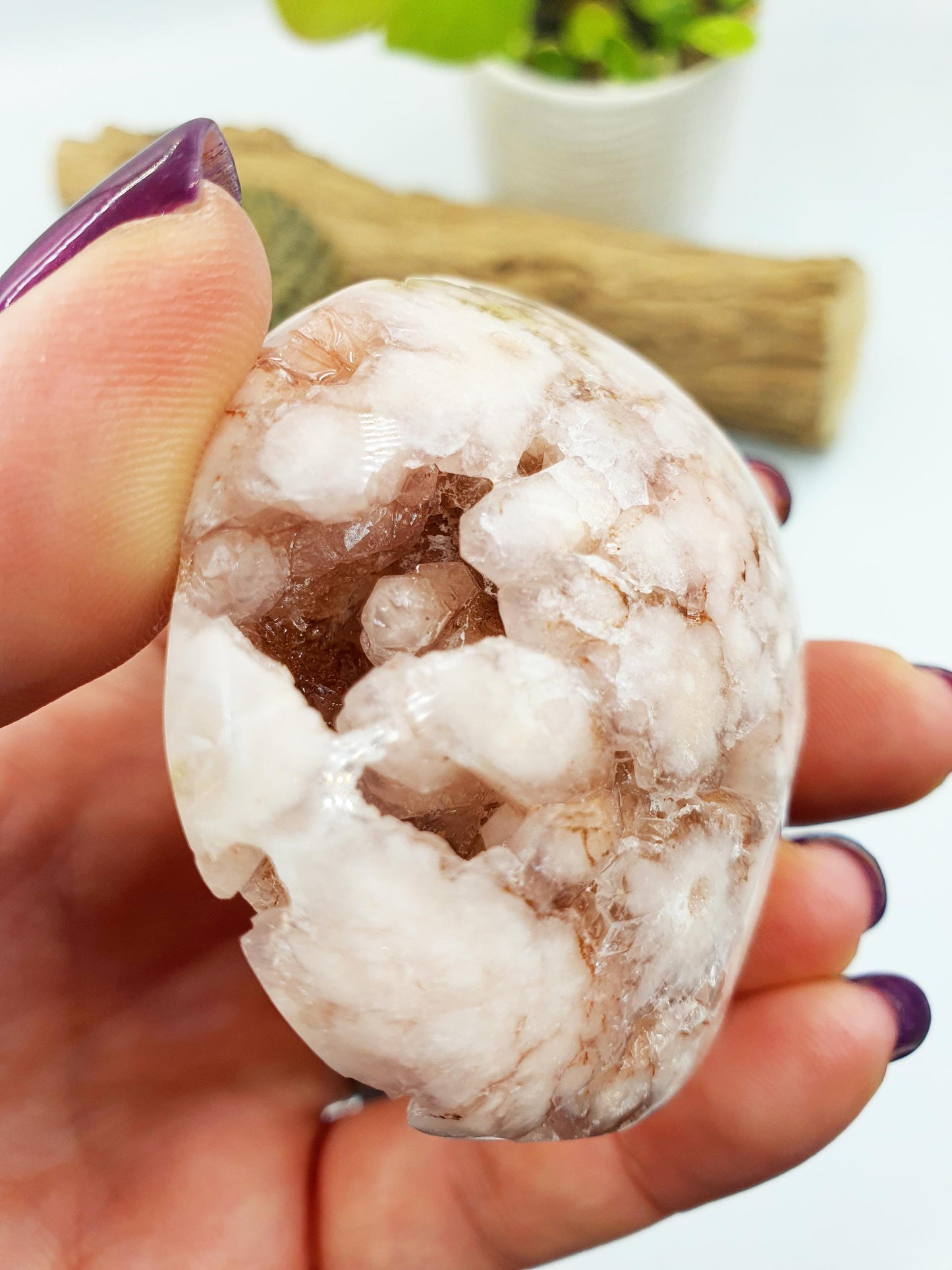 Large High Grade Pink Amethyst druzy Palm