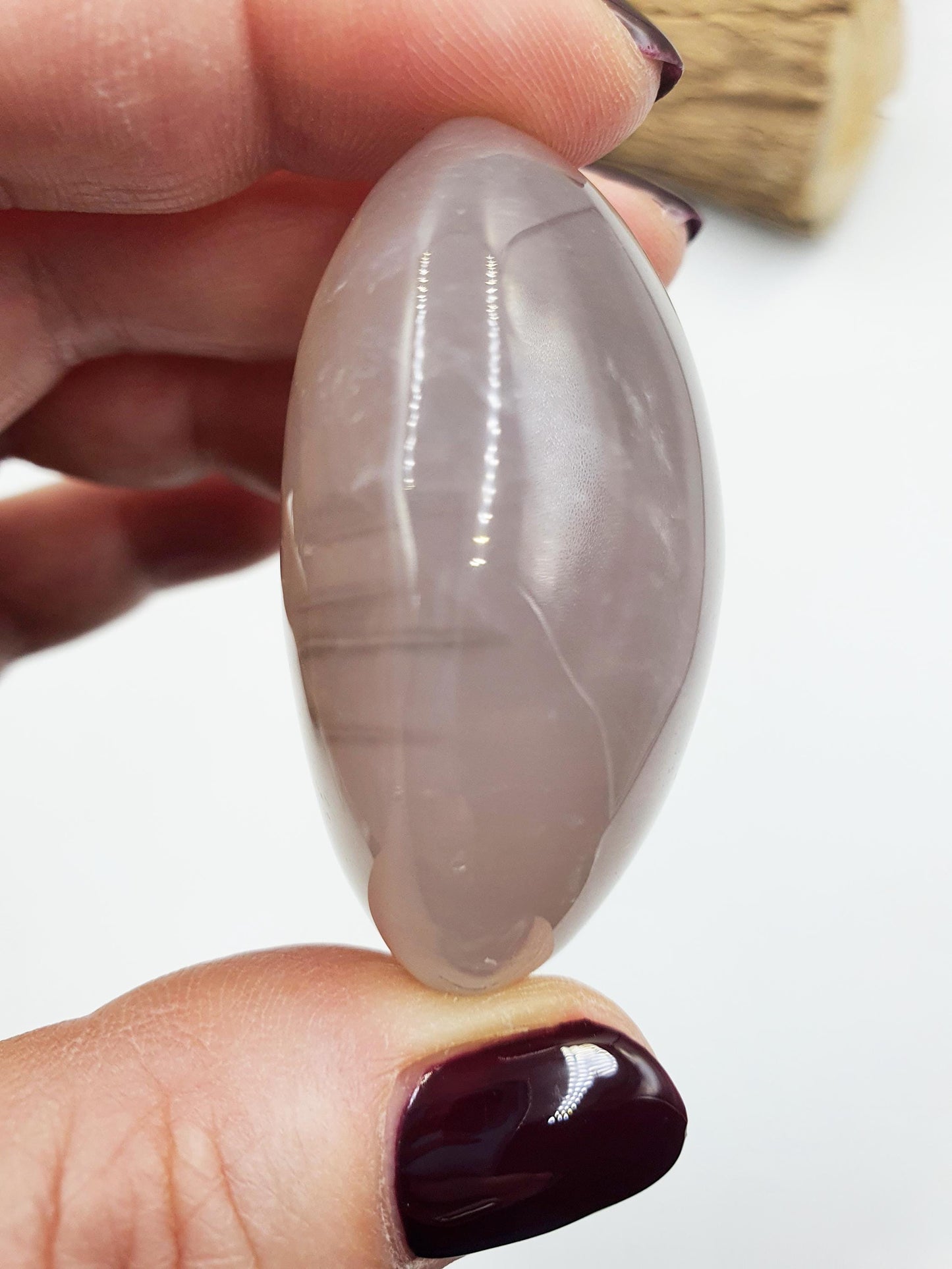 Blue Rose Quartz Palm with Rainbow Flashes