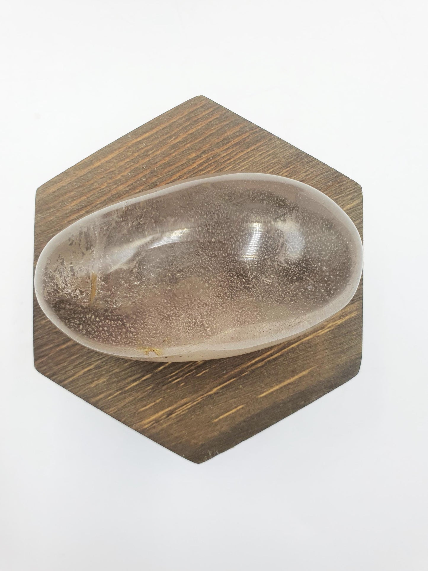 Large Clear Quartz Palm with shimmering inclusions