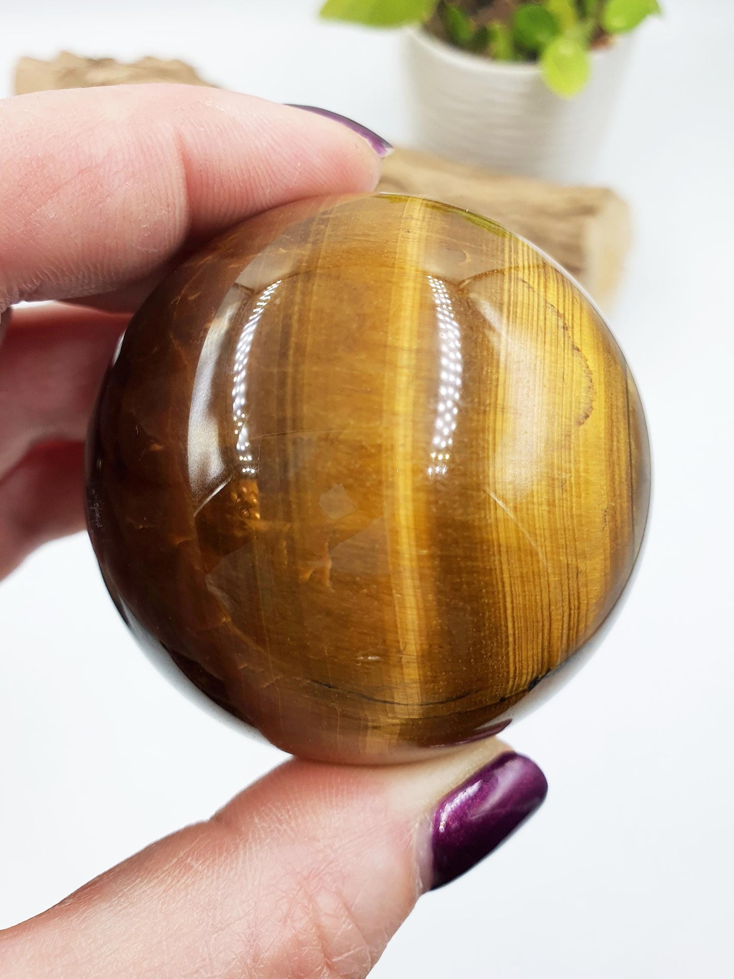 Flashy Yellow Tigers Eye Sphere