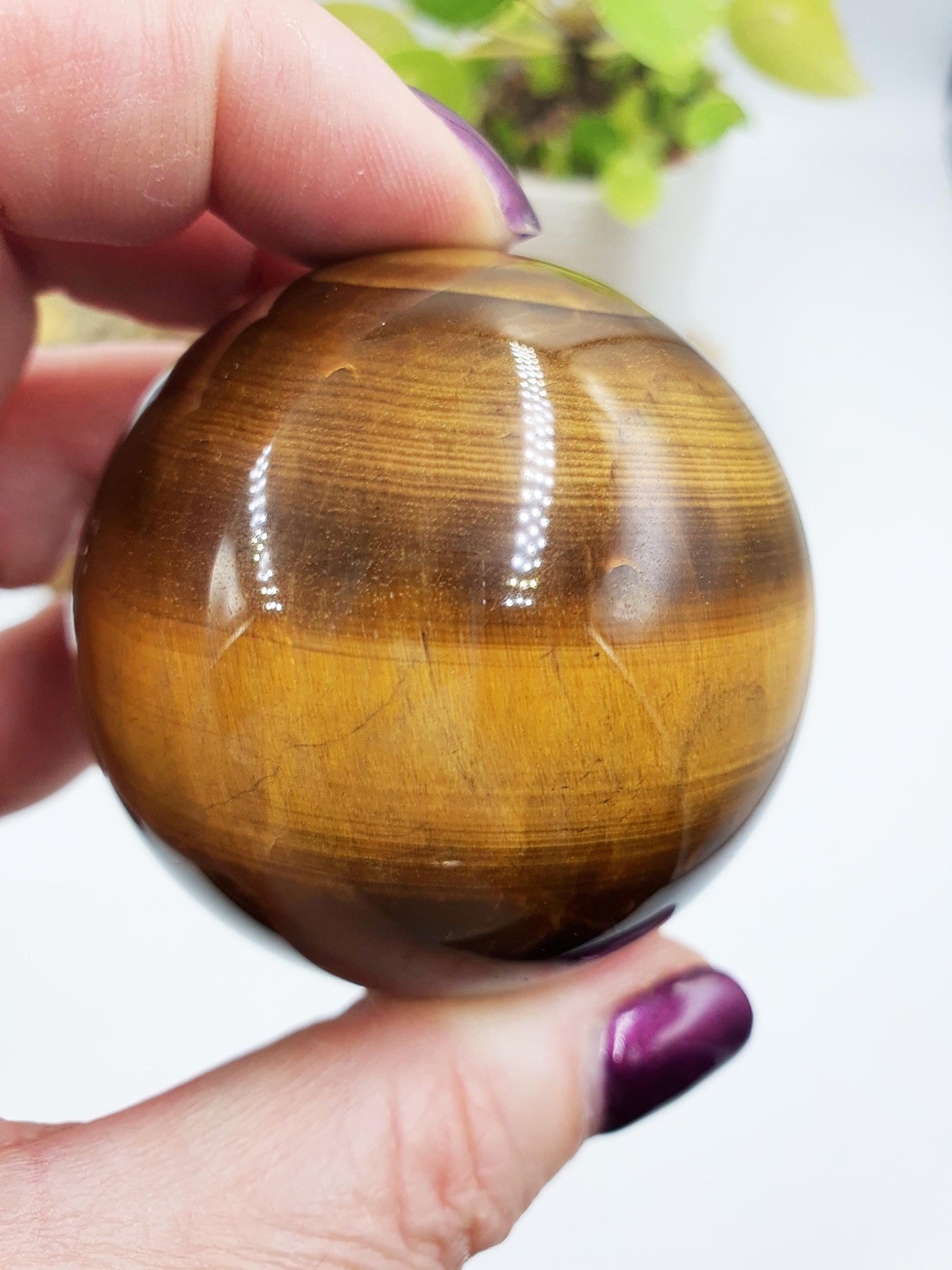 Flashy Yellow Tigers Eye Sphere